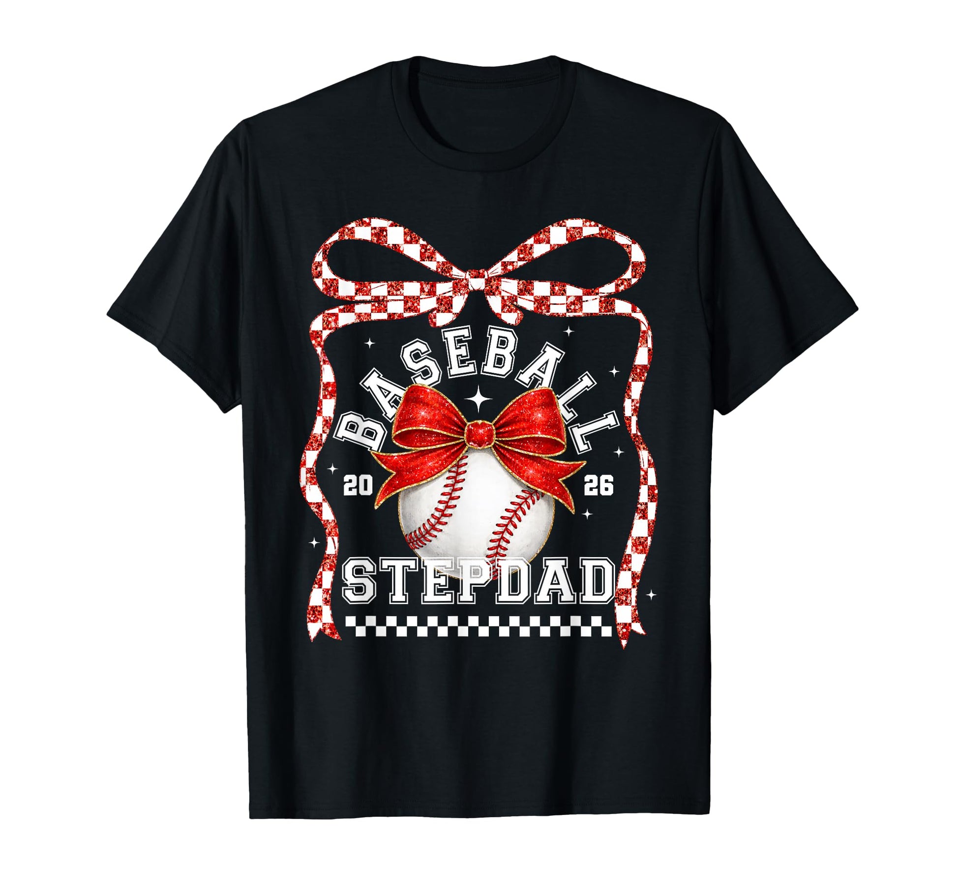 Baseball Stepdad Coquette Bow Game T-Shirt - Minimalist Print Men Women - T-Shirt, Sweatshirt, Hoodie
