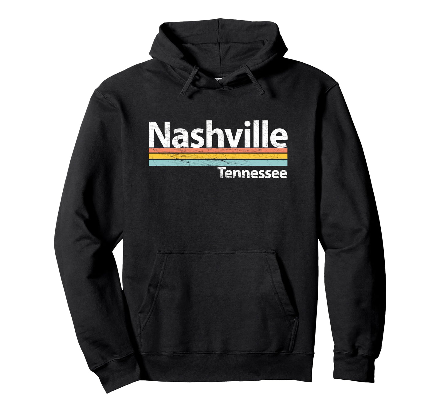 Nashville Tennessee Worn Stripes Hoodie - Fun Novelty Design Men Women - T-Shirt, Sweatshirt, Hoodie