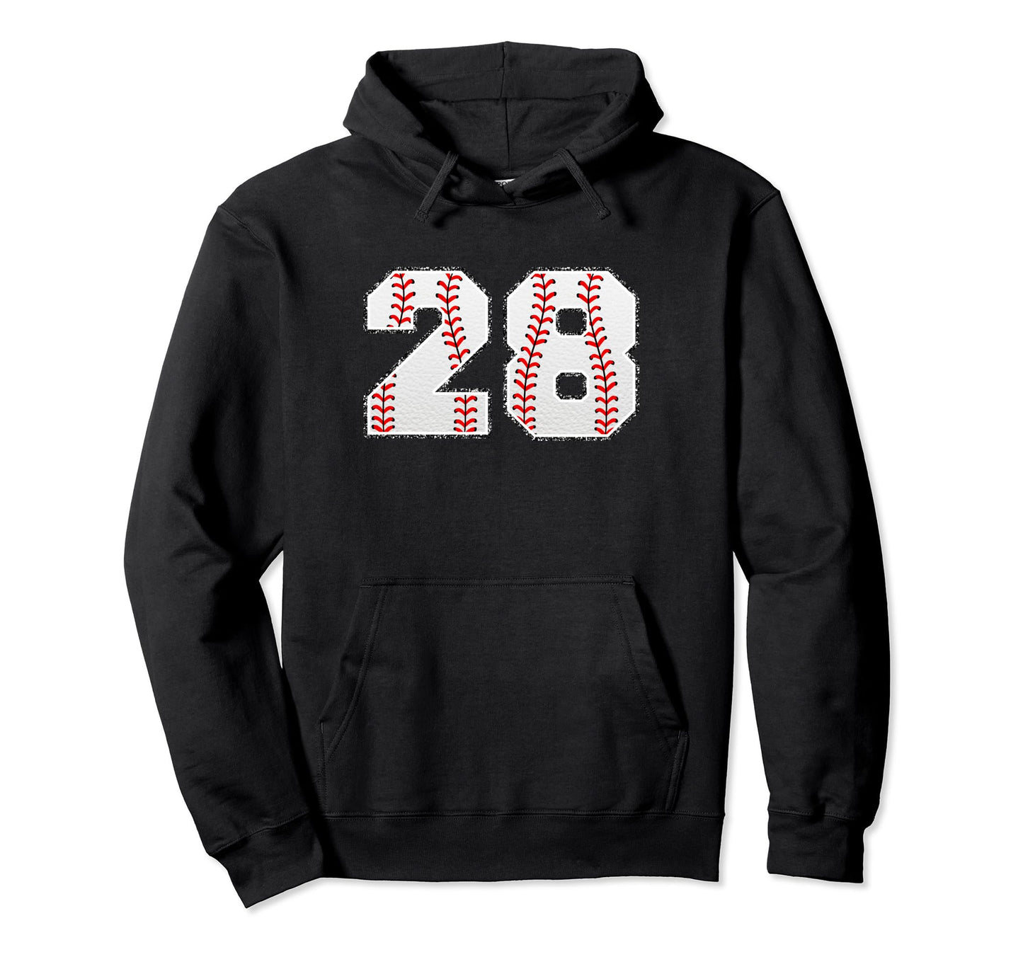 Number 28 Baseball Distressed Number Hoodie - Streetwear Style for Adults - T-Shirt, Sweatshirt, Hoodie