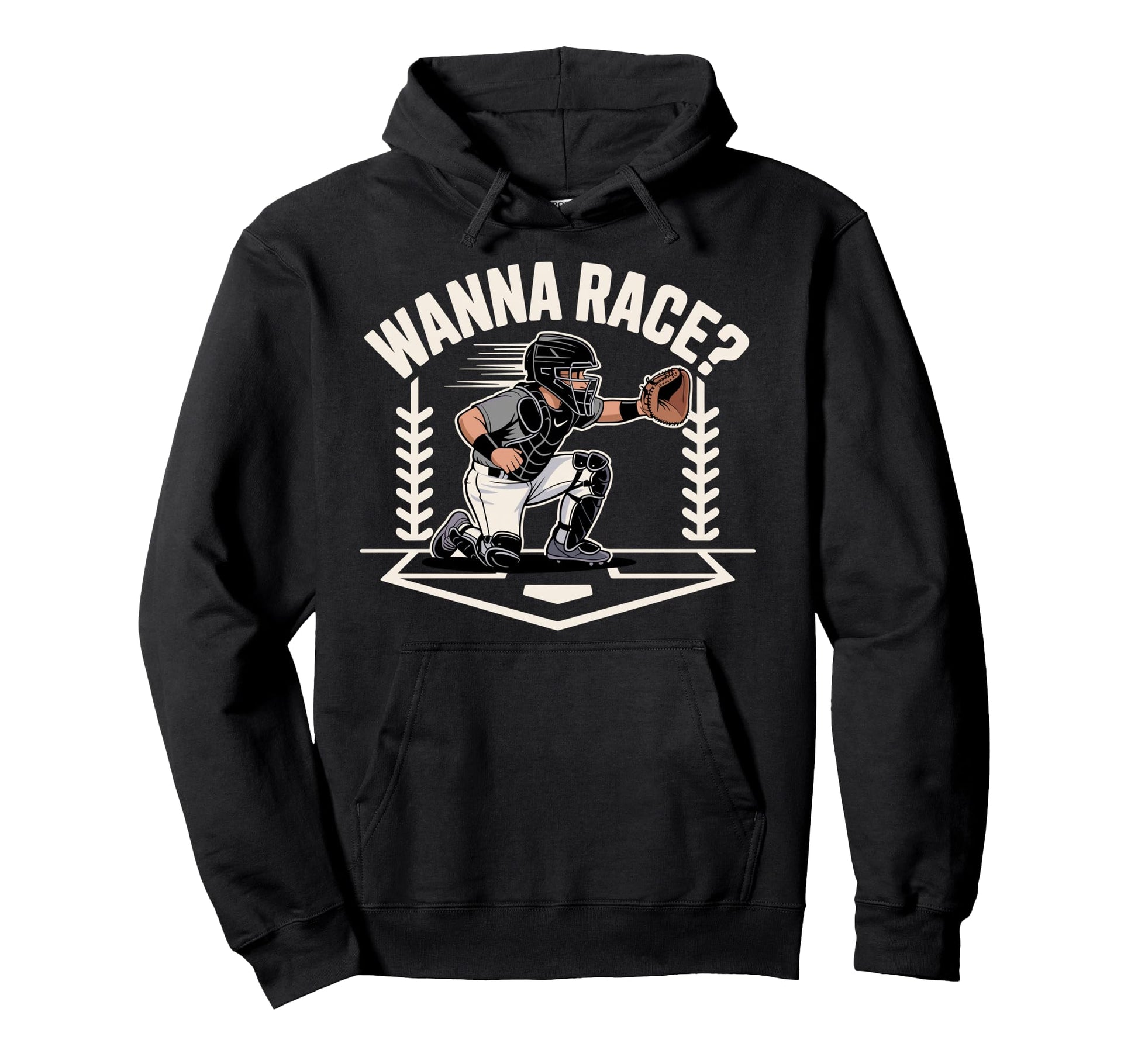Funny Baseball Catcher Art Baseball Catcher Hoodie - Unique Graphic Unisex - T-Shirt, Sweatshirt, Hoodie
