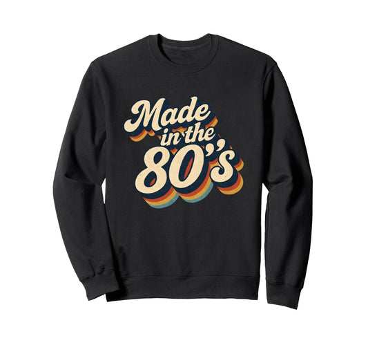 80S Typography Old School Sweatshirt - Minimalist Print for Adults - T-Shirt, Sweatshirt, Hoodie