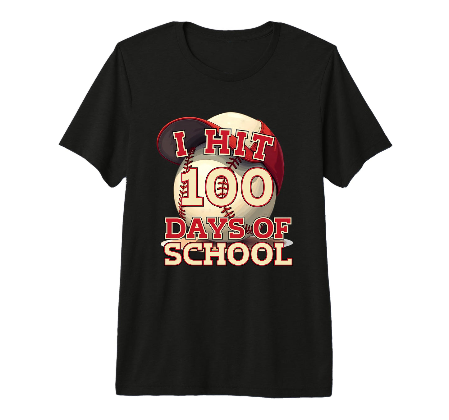 I Hit 100 Days School Baseball T-Shirt - Casual Everyday Wear Men Women - T-Shirt, Sweatshirt, Hoodie