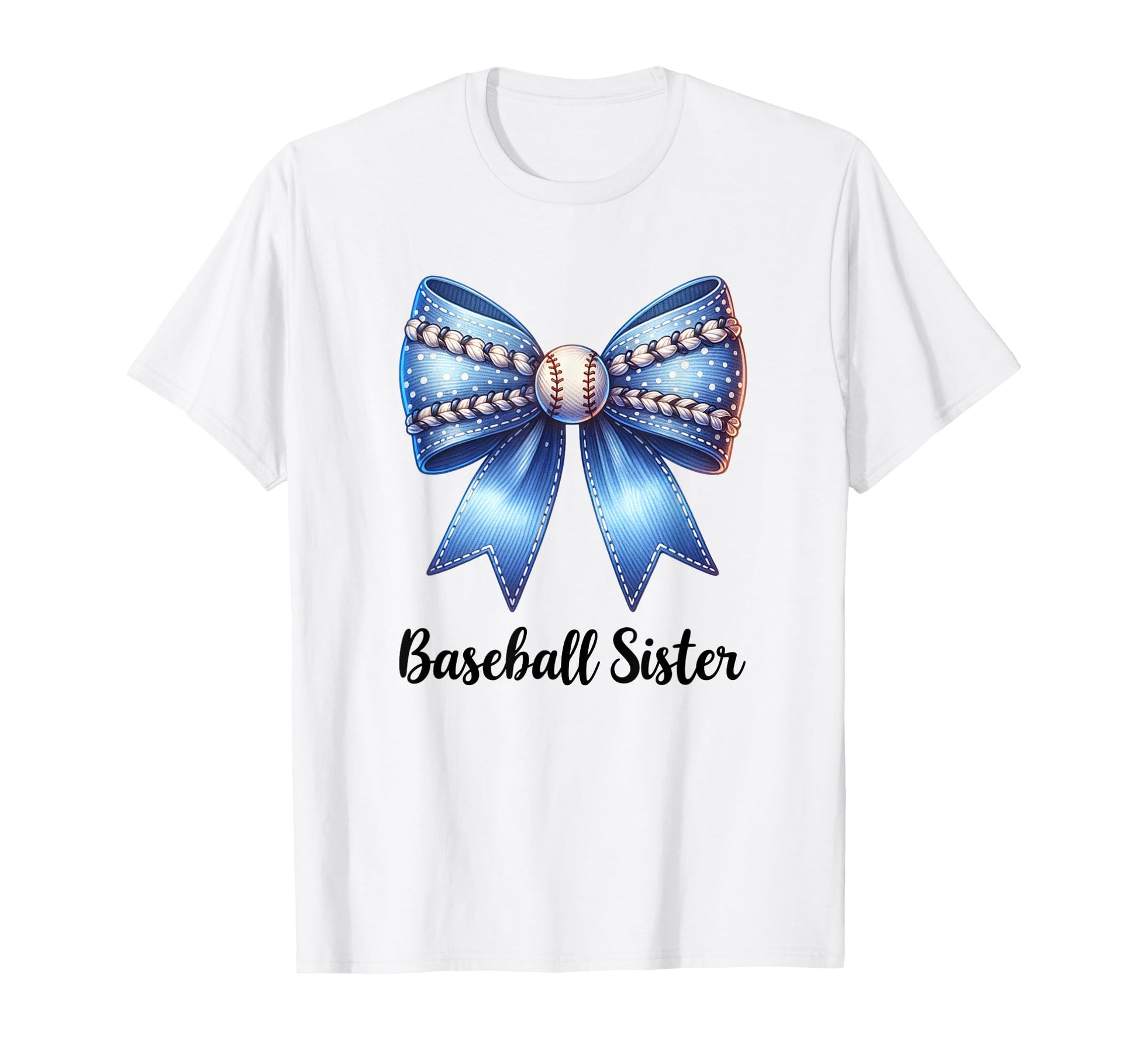 Baseball Sister Coquette Bow Cheer T-Shirt - Trendy Graphic for Adults - T-Shirt, Sweatshirt, Hoodie