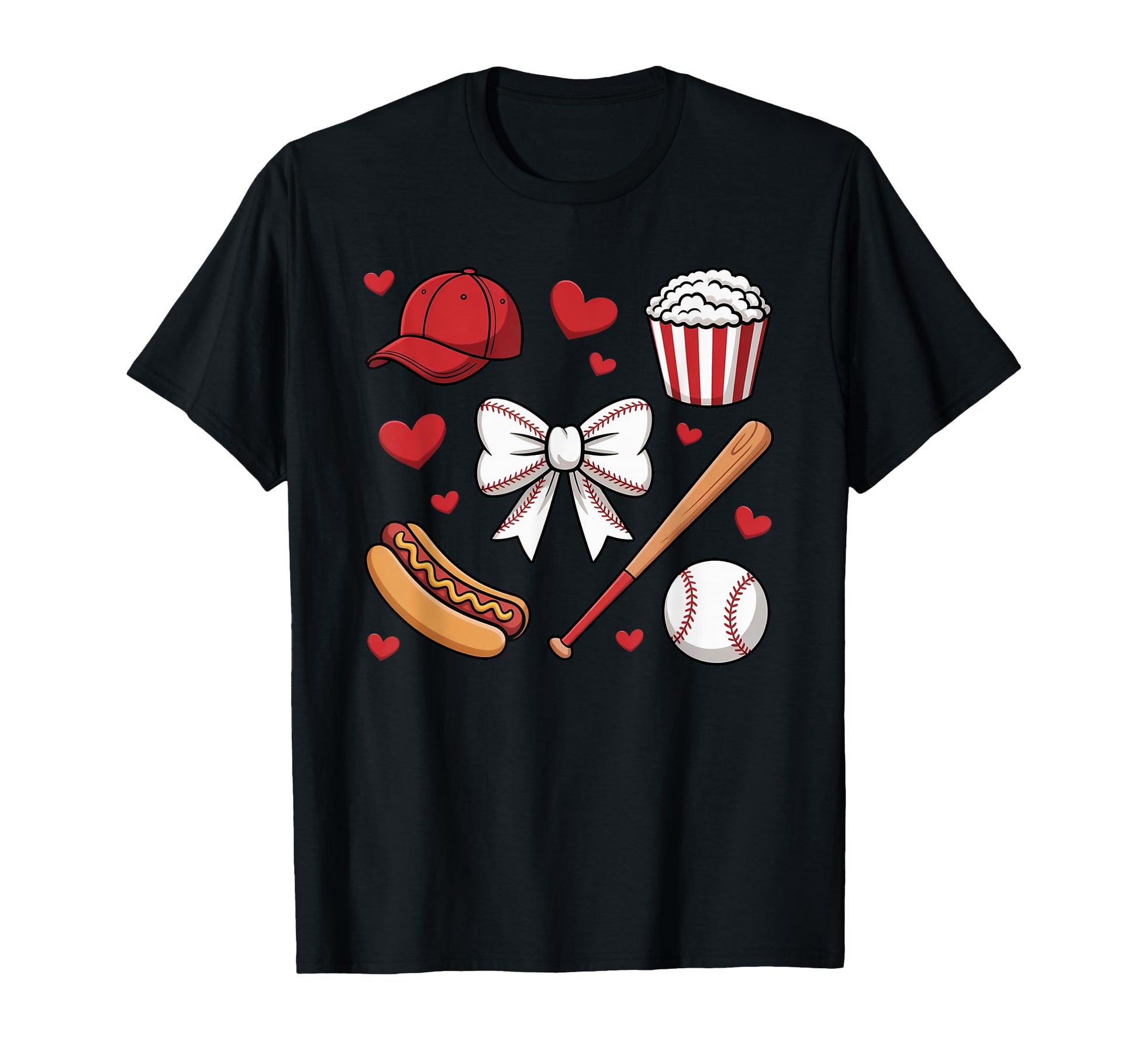 Coquette Bow Baseball Game Day T-Shirt - Aesthetic Graphic for Adults - T-Shirt, Sweatshirt, Hoodie