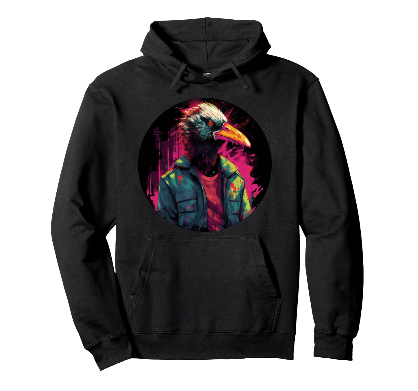 Bird Street Art Urban Graffiti Outrun Hoodie - Unique Graphic for Adults - T-Shirt, Sweatshirt, Hoodie