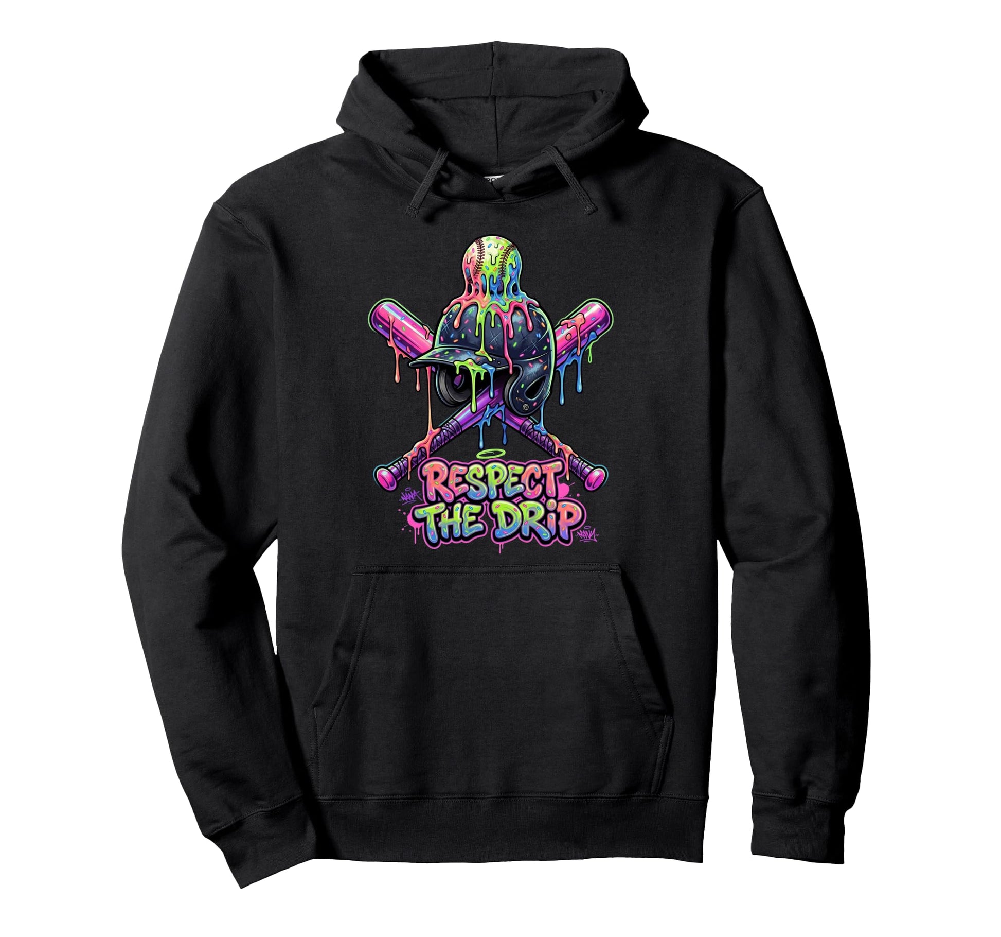 Respect Drip Baseball Ice Cream Drip Hoodie - Graphic Print Men Women - T-Shirt, Sweatshirt, Hoodie