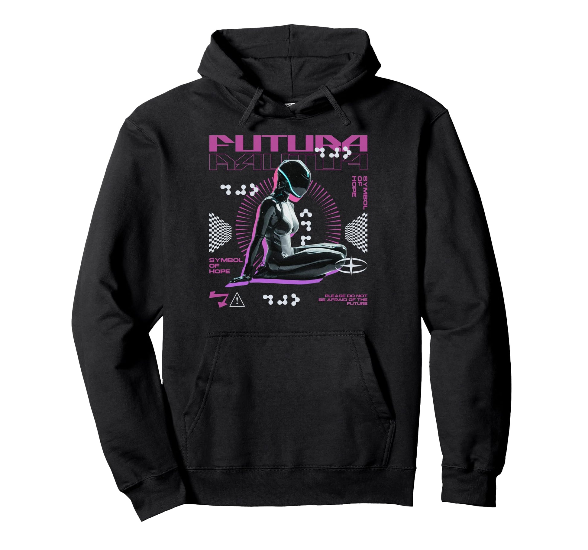 Y2K Robot Bold Urban Graffiti Aesthetic Hoodie - Novelty Apparel for Adults - T-Shirt, Sweatshirt, Hoodie