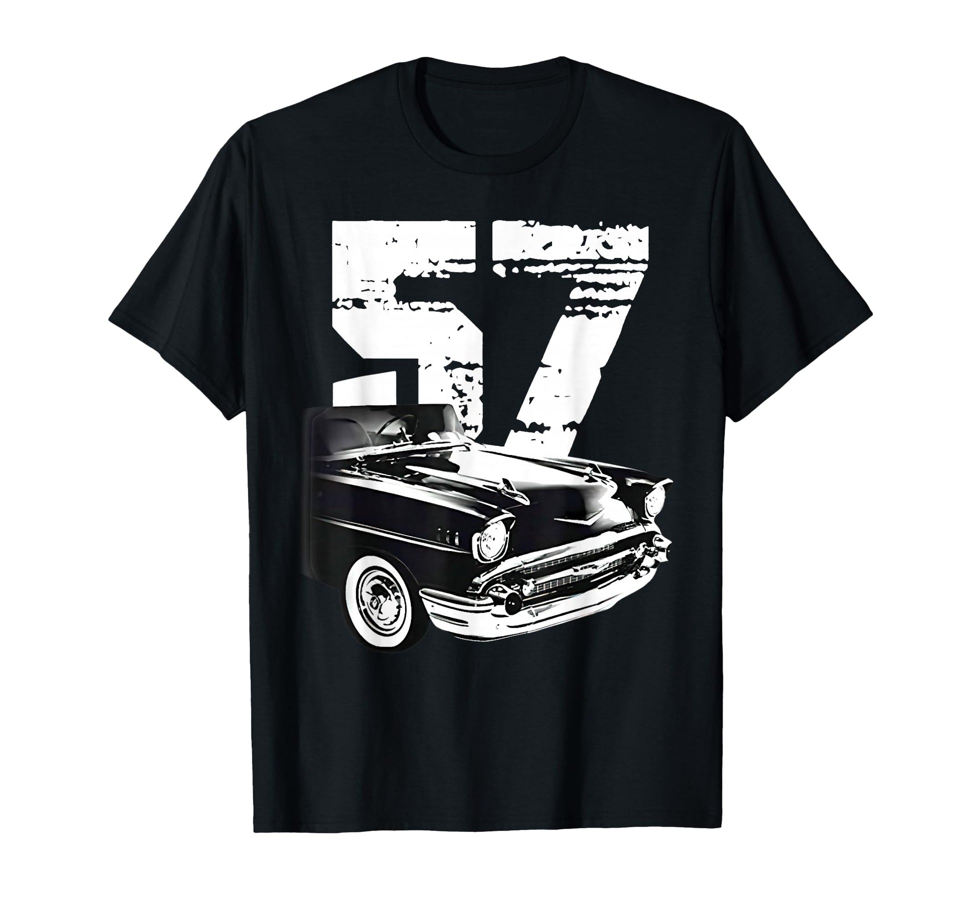 1957 57 Bel Air 50S Silhouette Old T-Shirt - Fun Novelty Design for Adults - T-Shirt, Sweatshirt, Hoodie