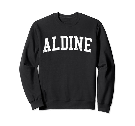 Aldine Tx Distressed White Varsity Sweatshirt - Trendy Graphic for Adults - T-Shirt, Sweatshirt, Hoodie