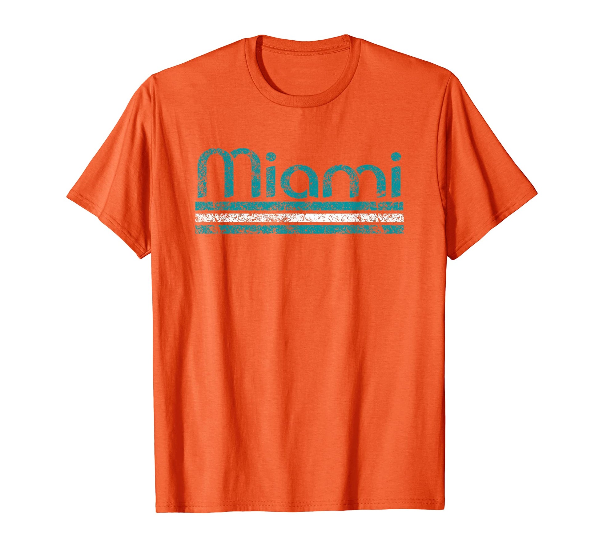 Miami Florida Weathered Stripe Throwback T-Shirt - Streetwear Style Unisex - T-Shirt, Sweatshirt, Hoodie