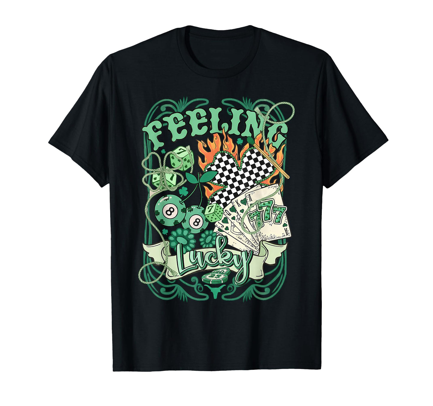 Feeling Lucky St Patricks Day Western T-Shirt - Graphic Print Unisex - T-Shirt, Sweatshirt, Hoodie