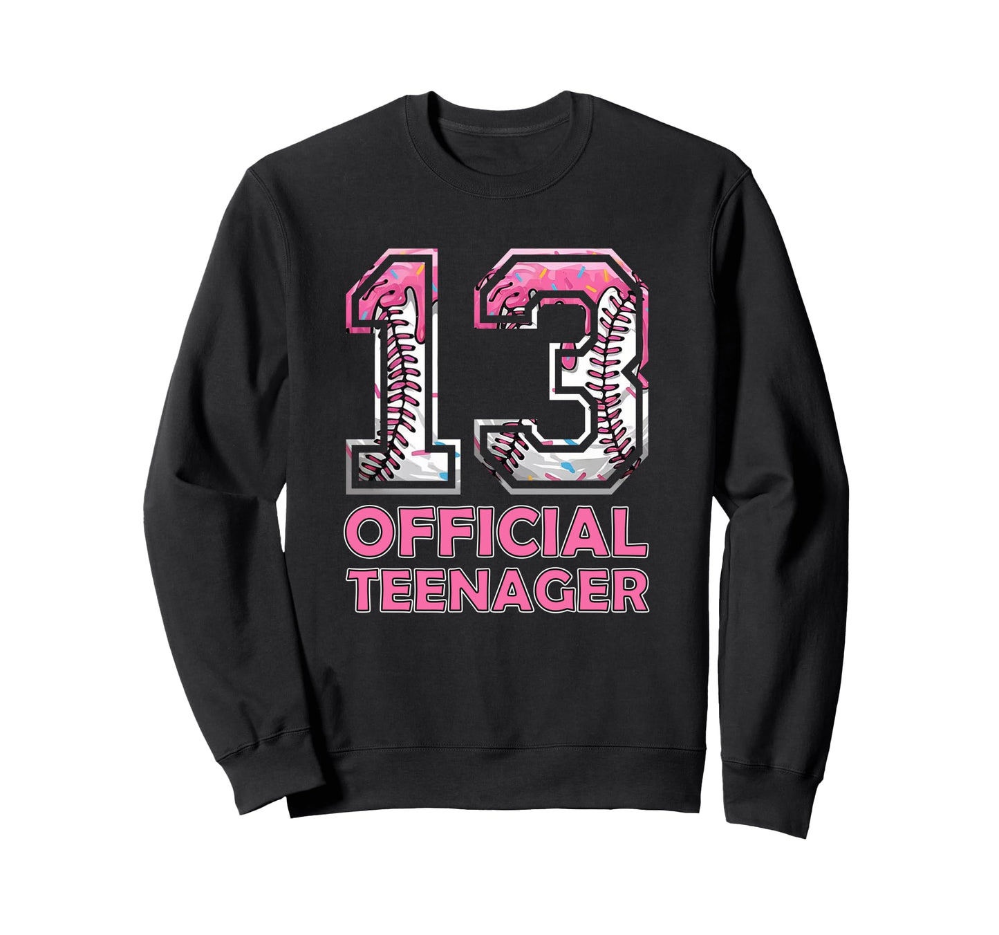 13Th Birthday Baseball Drip Ice Sweatshirt - Minimalist Print for Adults - T-Shirt, Sweatshirt, Hoodie