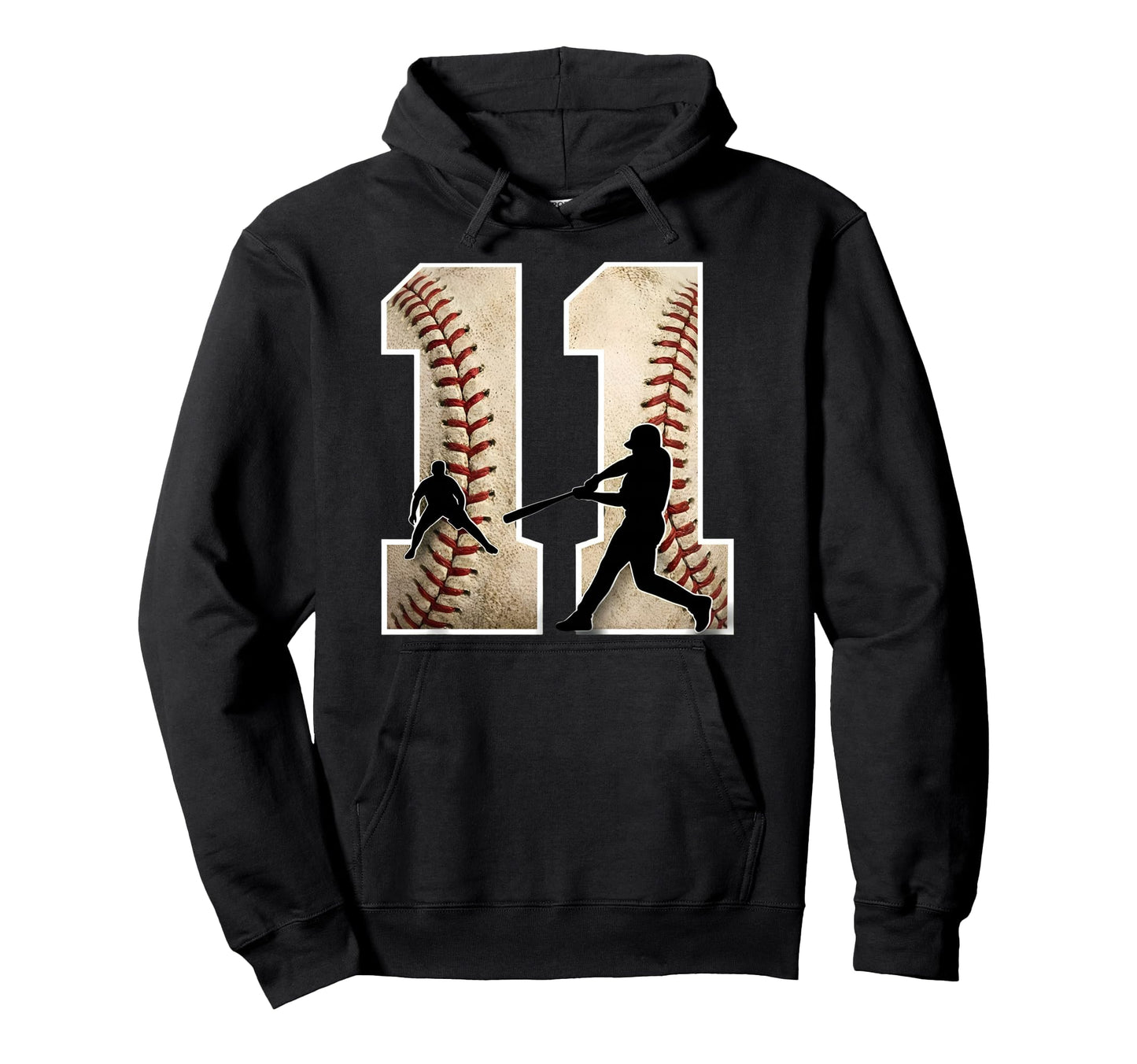 Baseball Birthday Eleven 11 Years Old Hoodie - Fun Novelty Design Unisex - T-Shirt, Sweatshirt, Hoodie