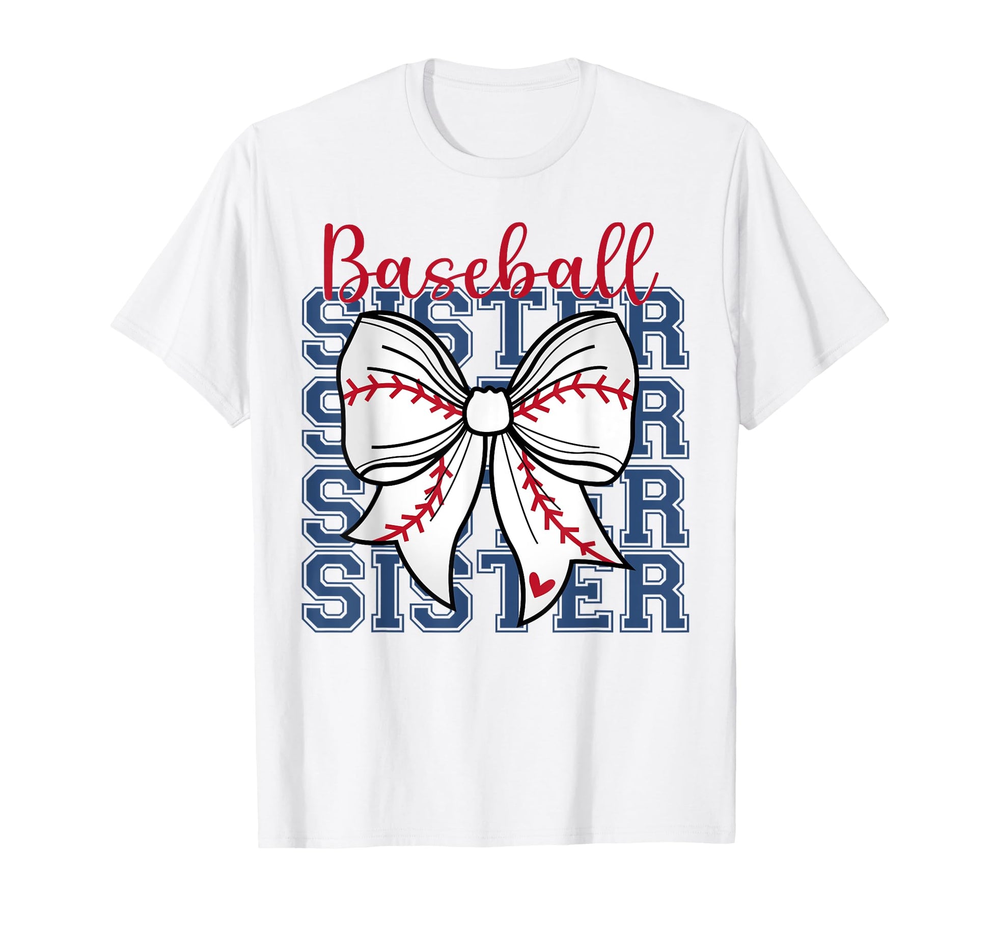 Groovy Baseball Sister Coquette Bow Sister T-Shirt - Trendy Graphic Unisex - T-Shirt, Sweatshirt, Hoodie