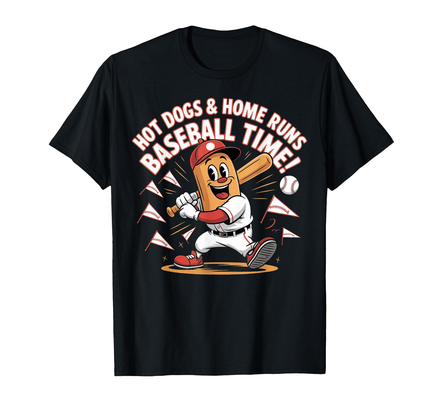 Hot Dogs Baseball Home Run T-Shirt - Streetwear Style for Adults - T-Shirt, Sweatshirt, Hoodie