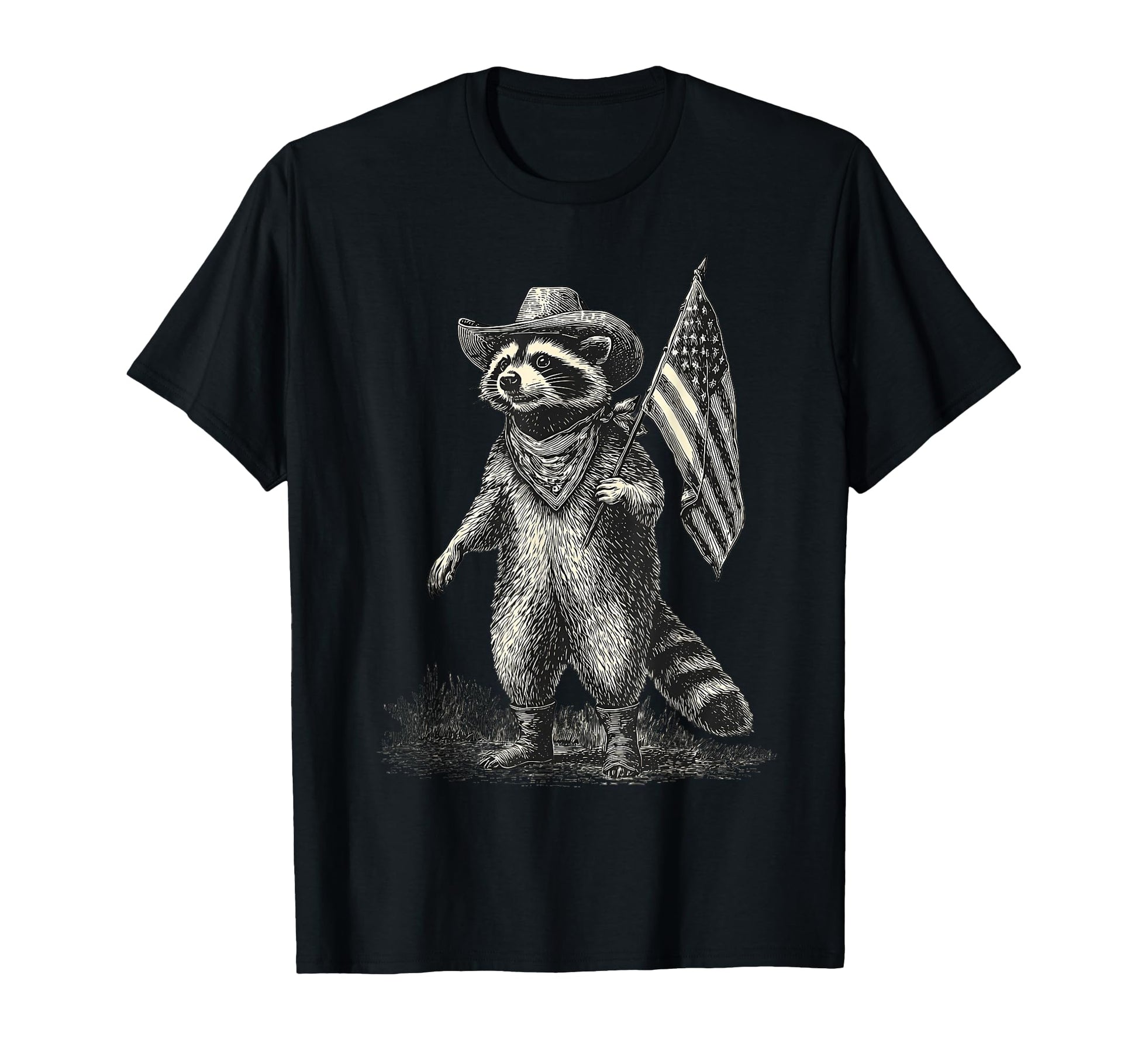 Raccoon Cowboy Rodeo Cowgirl Western T-Shirt - Aesthetic Graphic Men Women - T-Shirt, Sweatshirt, Hoodie