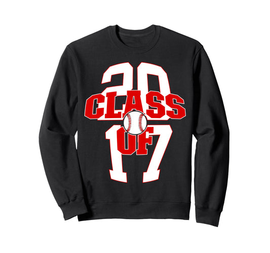 9 Years Class 2017 Baseball 9Th Sweatshirt - Trendy Graphic for Adults - T-Shirt, Sweatshirt, Hoodie