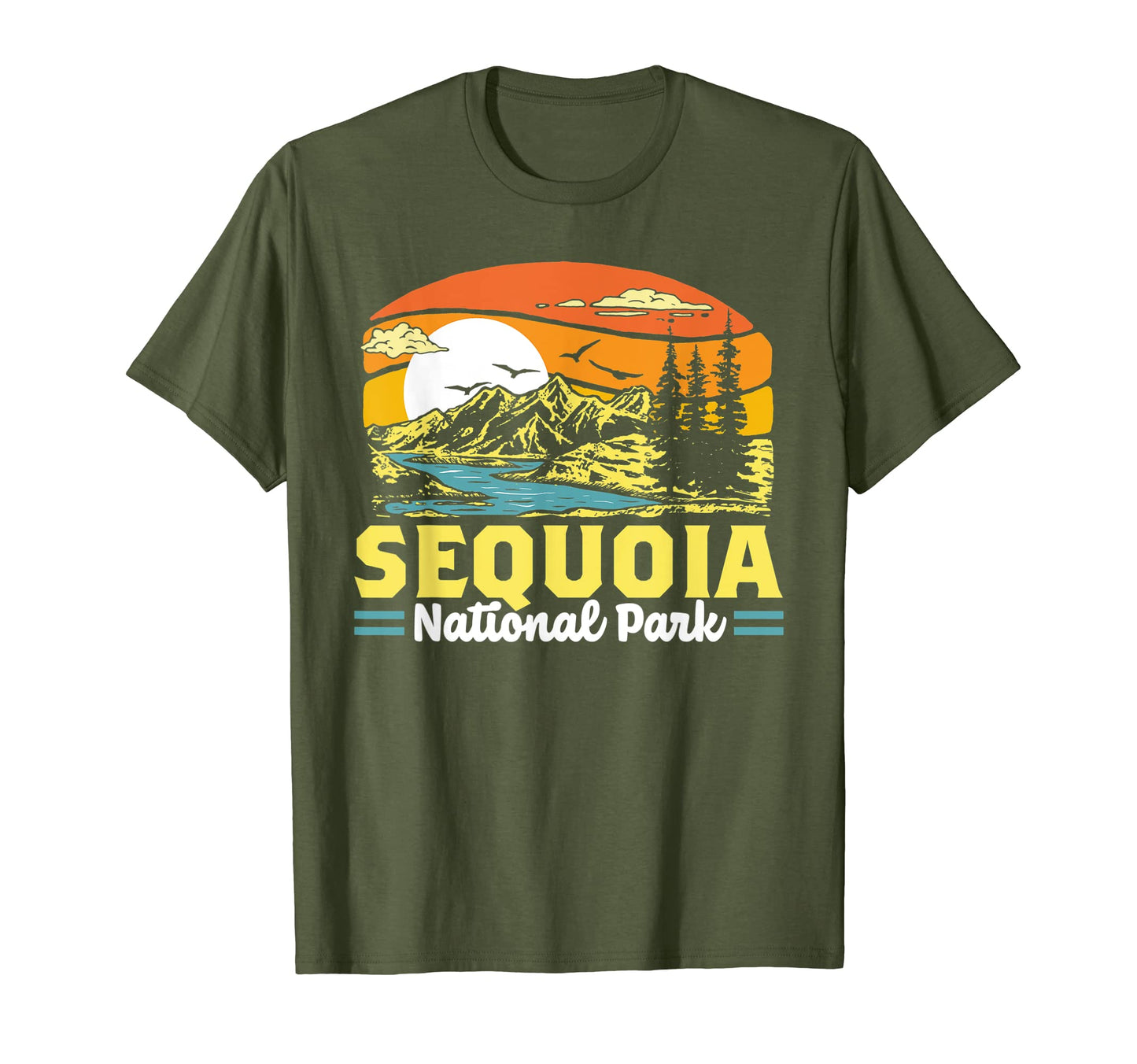 Sequoia National Park 80S Mountain Trees T-Shirt - Novelty Apparel Unisex - T-Shirt, Sweatshirt, Hoodie