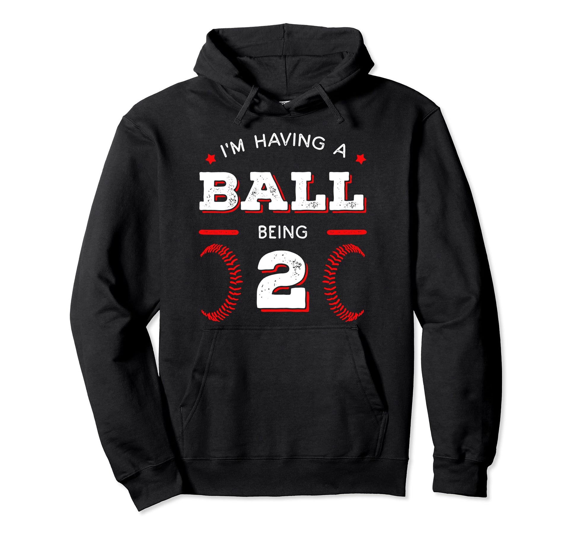 Im Having Ball Being 2 Baseball Birthday Hoodie - Unique Graphic Unisex - T-Shirt, Sweatshirt, Hoodie