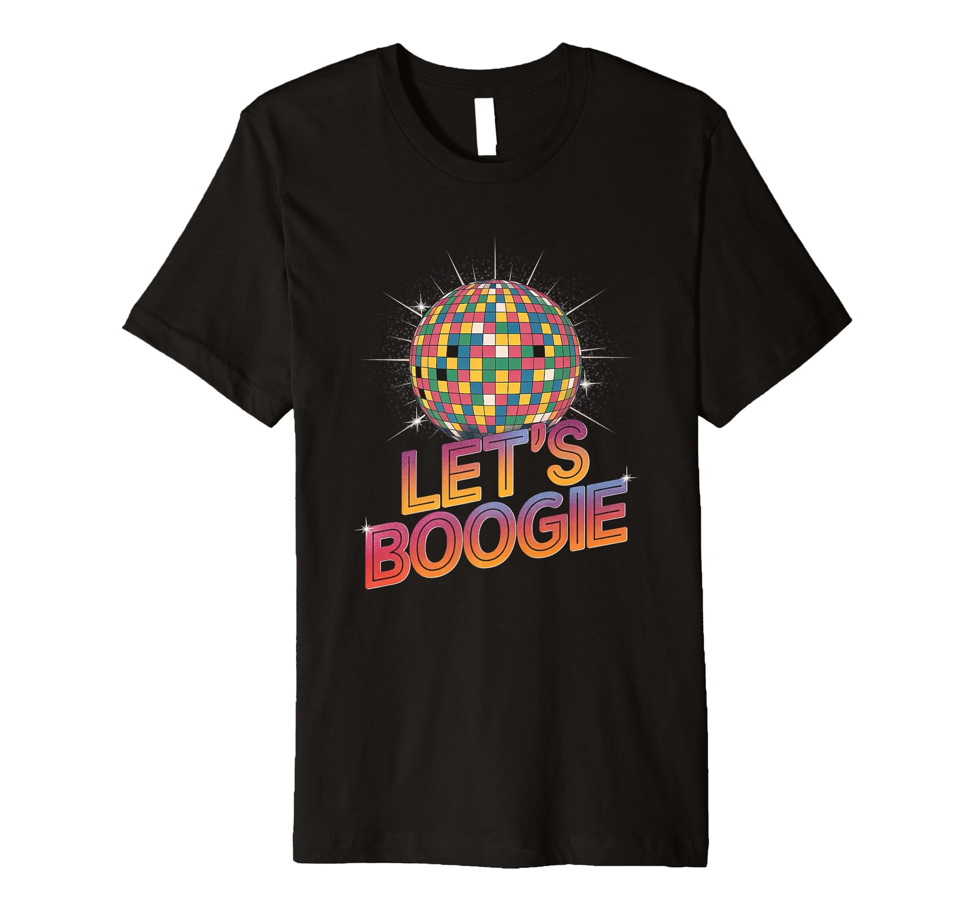 Disco Ball Lets Boogie Fever Discoball T-Shirt - Custom Art Print Unisex - T-Shirt, Sweatshirt, Hoodie