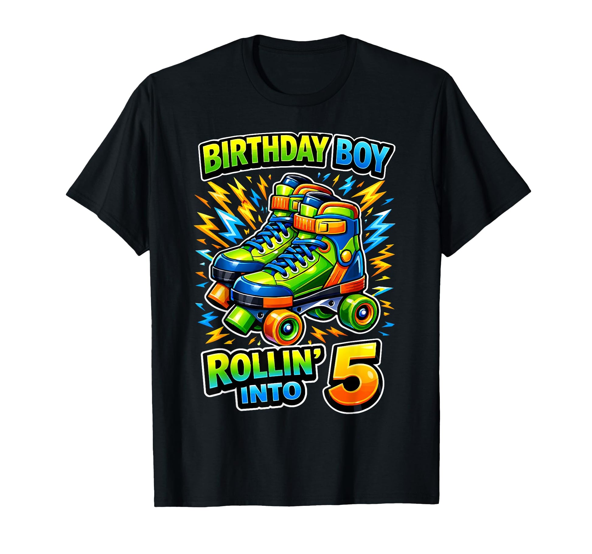 Roller Skating 5Th Birthday Party T-Shirt - Minimalist Print Men Women - T-Shirt, Sweatshirt, Hoodie