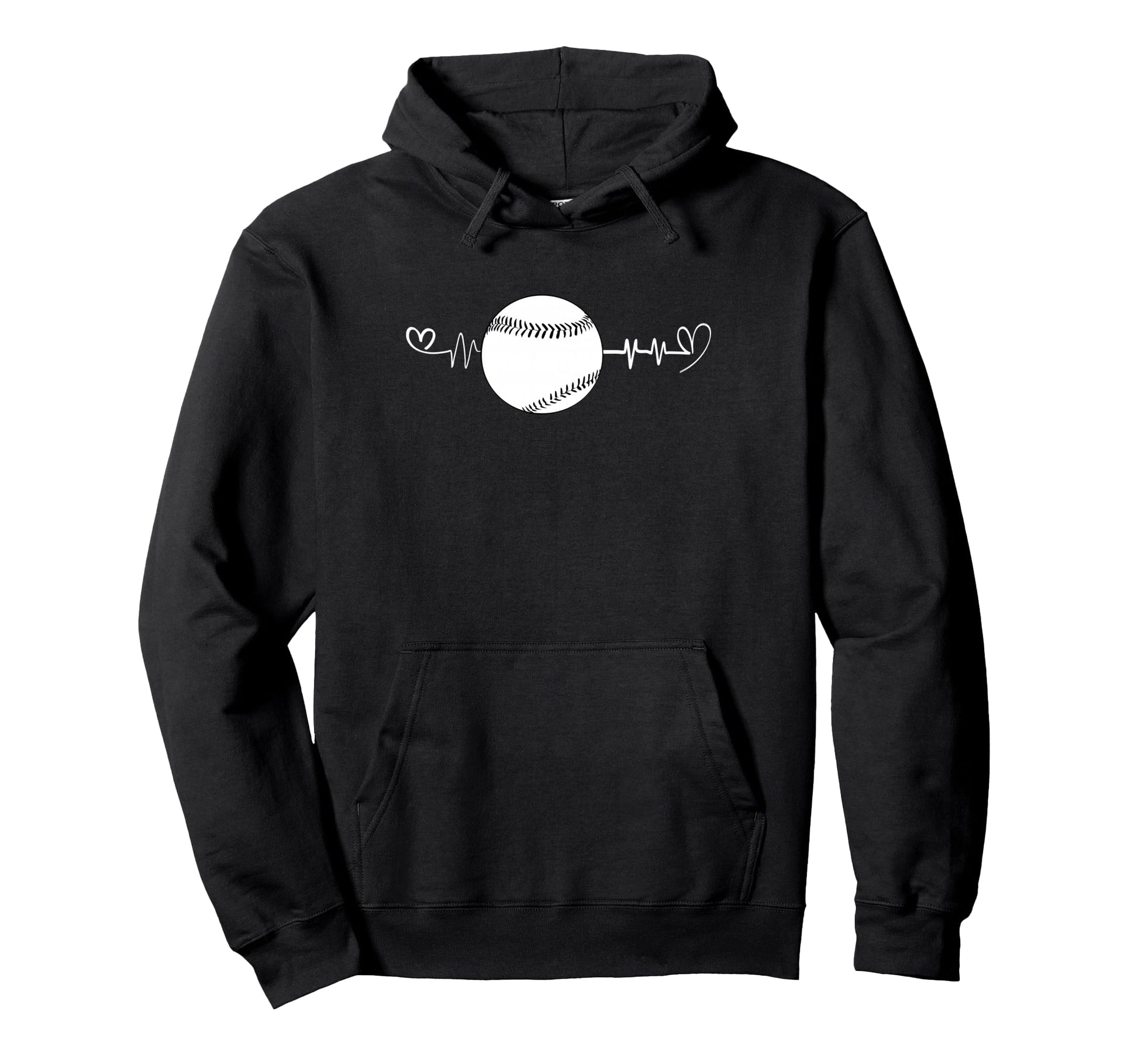 Baseball Lover Funny Baseball Heartbeat Hoodie - Aesthetic Graphic Unisex - T-Shirt, Sweatshirt, Hoodie