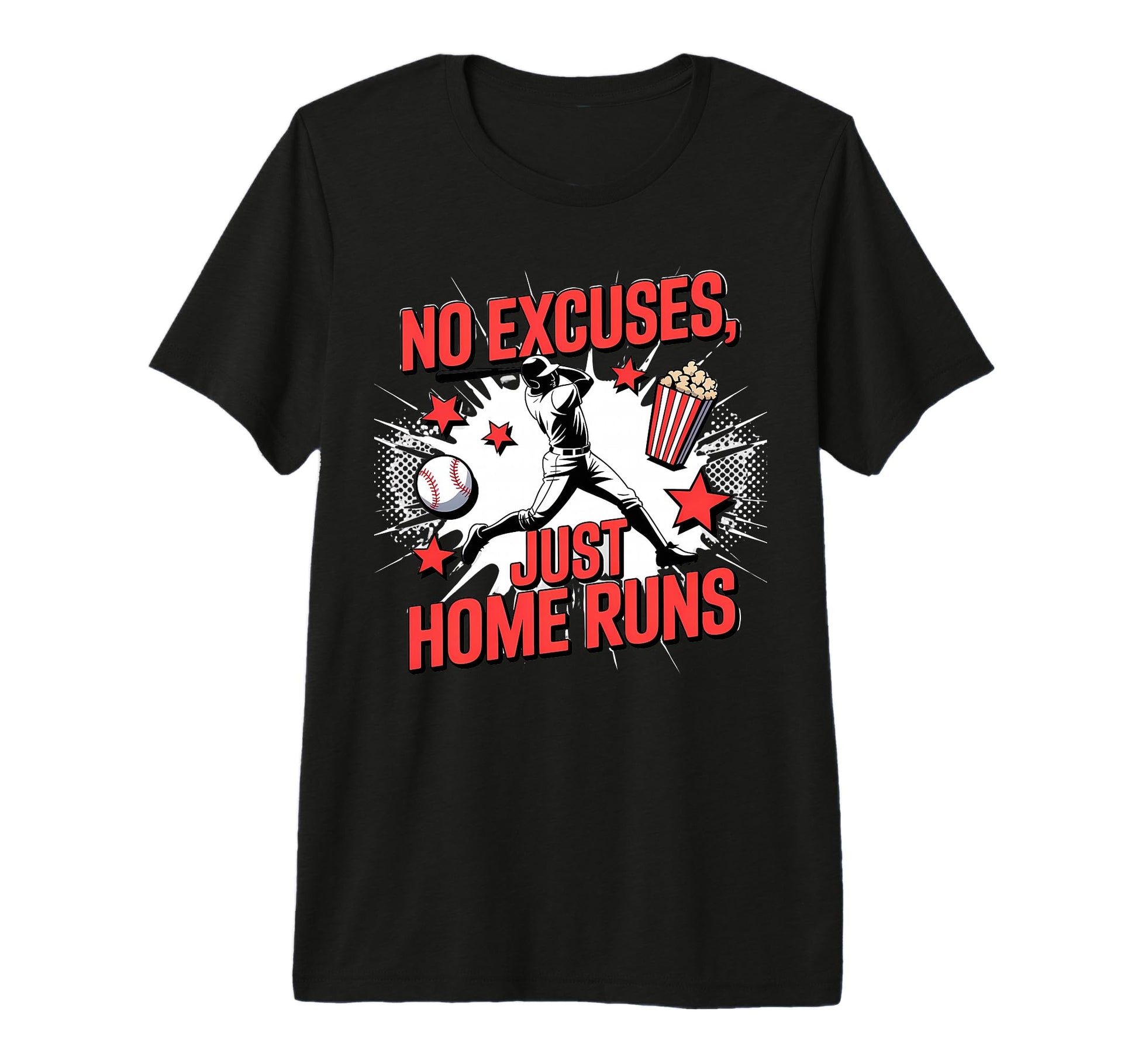 No Excuses Just Home Runs Baseball Tri T-Shirt - Custom Art Print Unisex - T-Shirt, Sweatshirt, Hoodie
