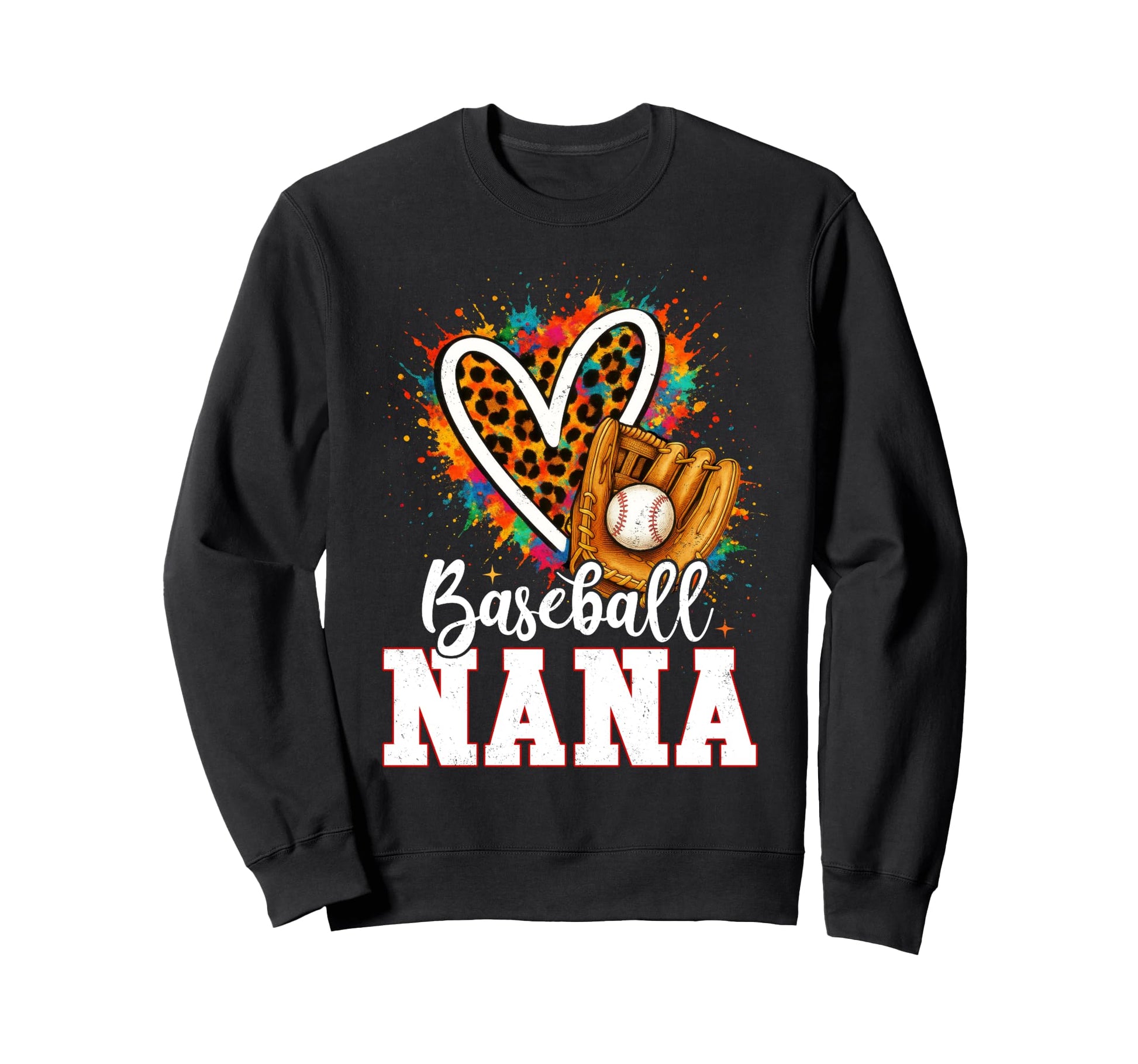 Baseball Nana Grandma Leopard Sweatshirt - Casual Everyday Wear for Adults - T-Shirt, Sweatshirt, Hoodie