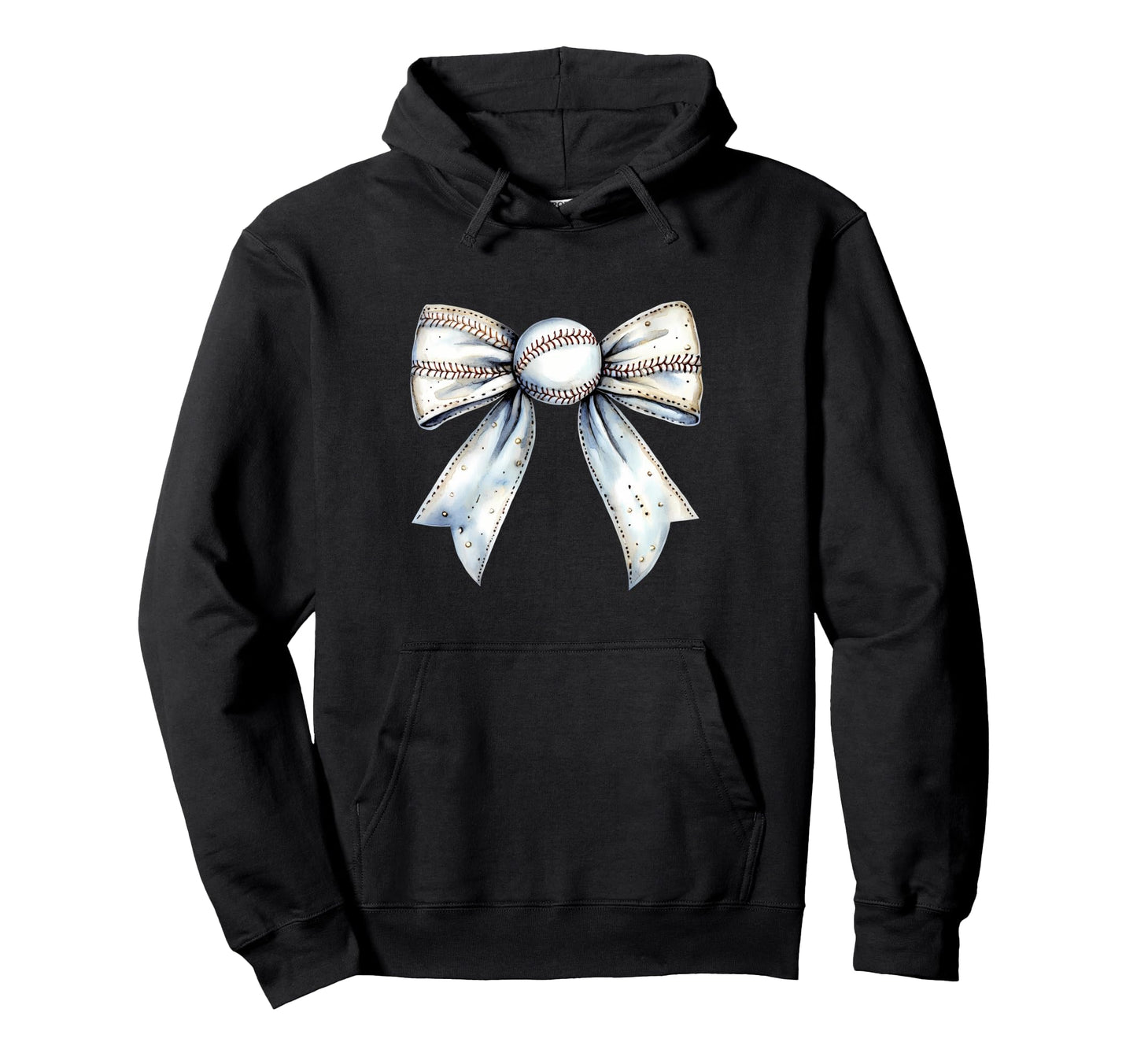 Baseball Coquette Bow Baseball Mom Hoodie - Custom Art Print for Adults - T-Shirt, Sweatshirt, Hoodie
