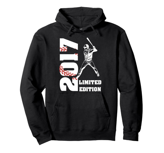 2017 8Th Bday Party Baseball 9 Years Hoodie - Aesthetic Graphic for Adults - T-Shirt, Sweatshirt, Hoodie