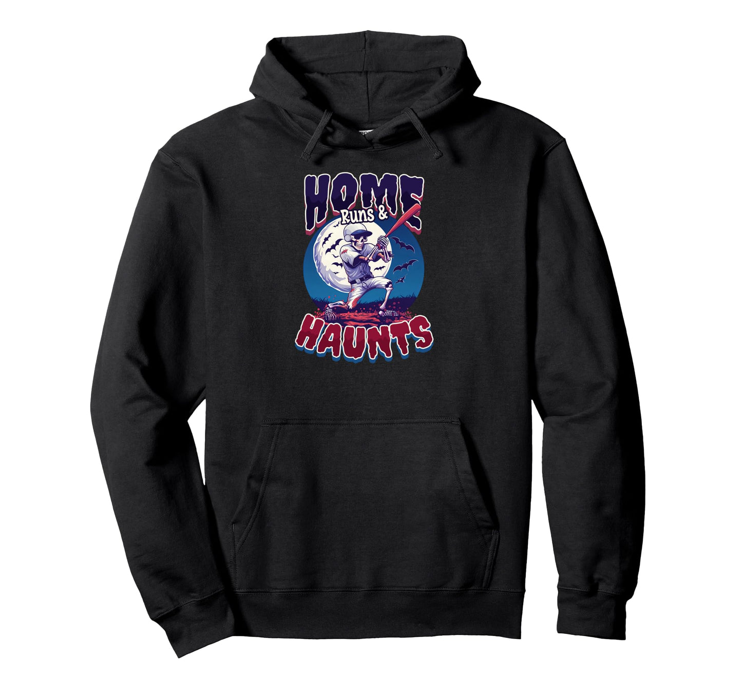 Halloween Baseball Home Runs Haunts Hoodie - Novelty Apparel Unisex - T-Shirt, Sweatshirt, Hoodie