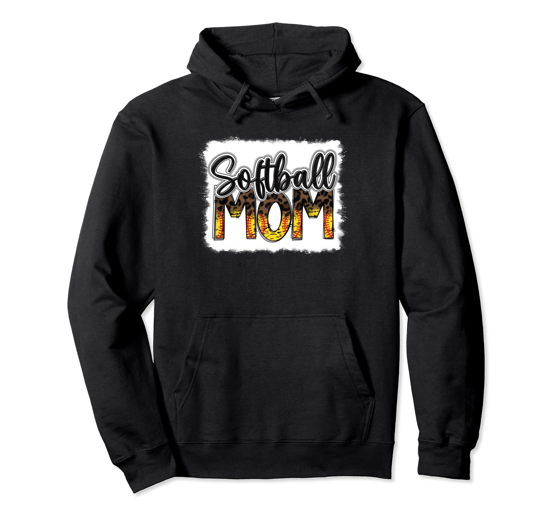 Bleached Softball Mom Leopard Funny Hoodie - Custom Art Print Unisex - T-Shirt, Sweatshirt, Hoodie