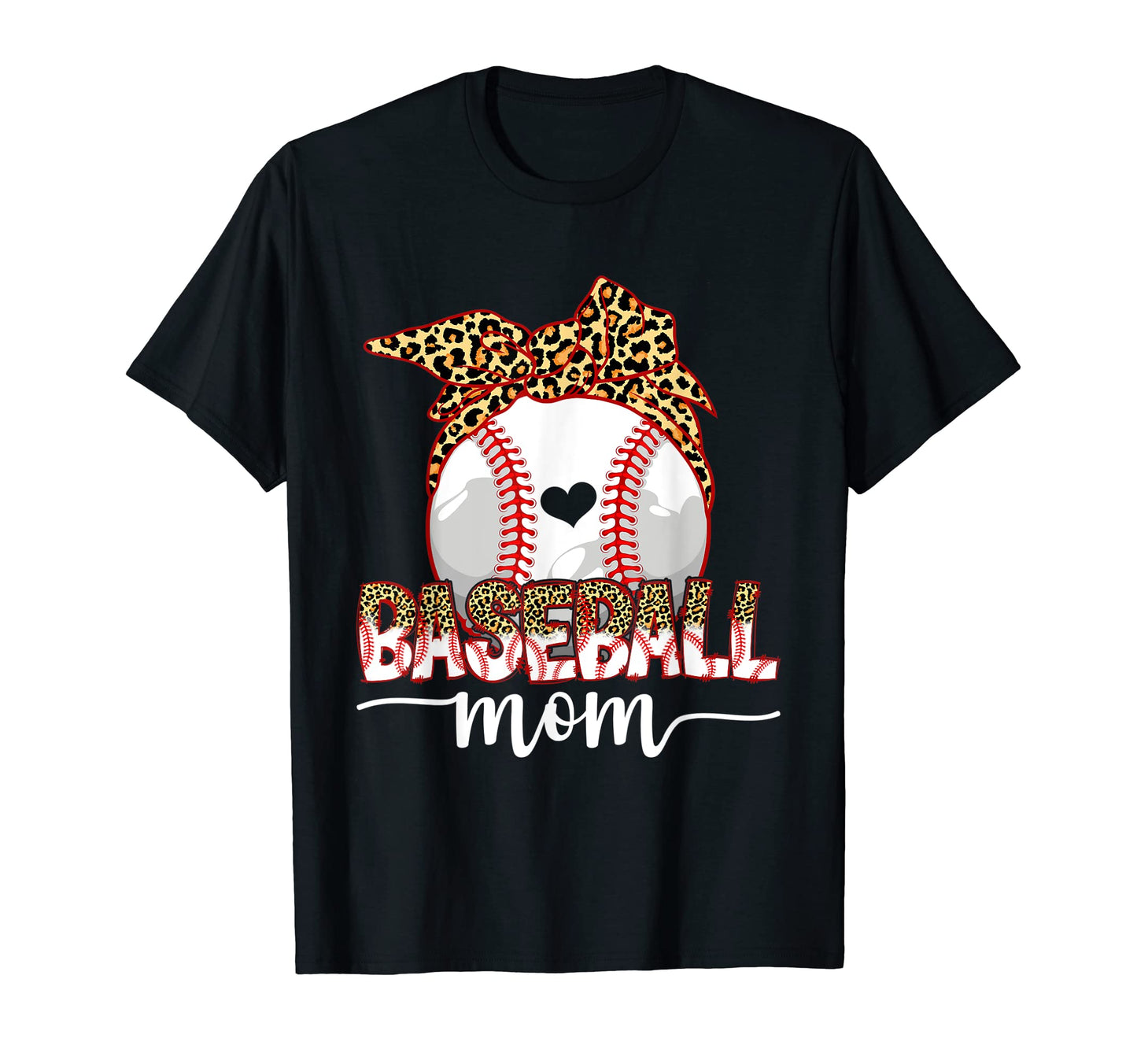 Leopard Baseball Baseball Mom Life T-Shirt - Custom Art Print for Adults - T-Shirt, Sweatshirt, Hoodie