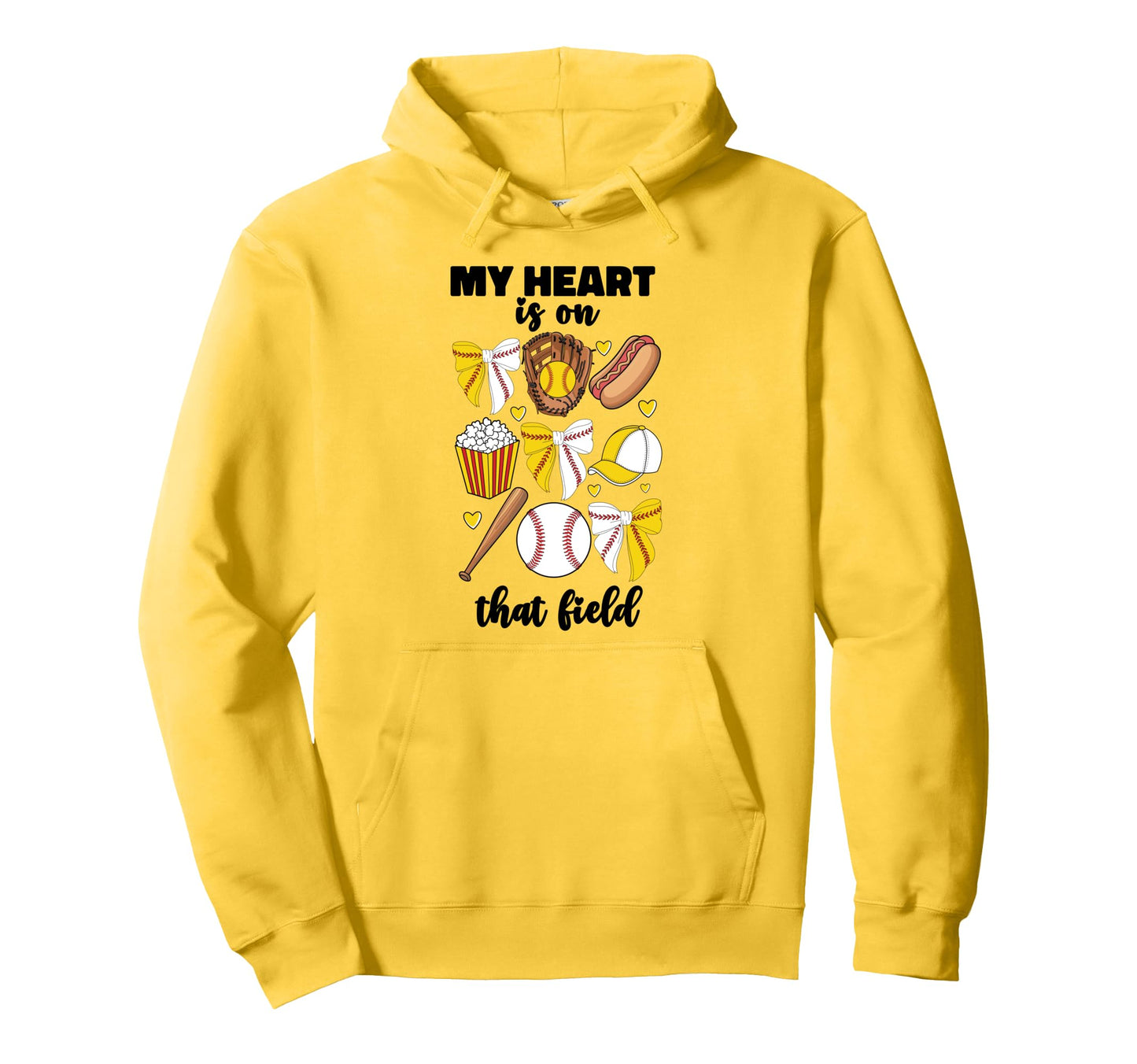 My Heart Is That Field Half Baseball Hoodie - Aesthetic Graphic Men Women - T-Shirt, Sweatshirt, Hoodie
