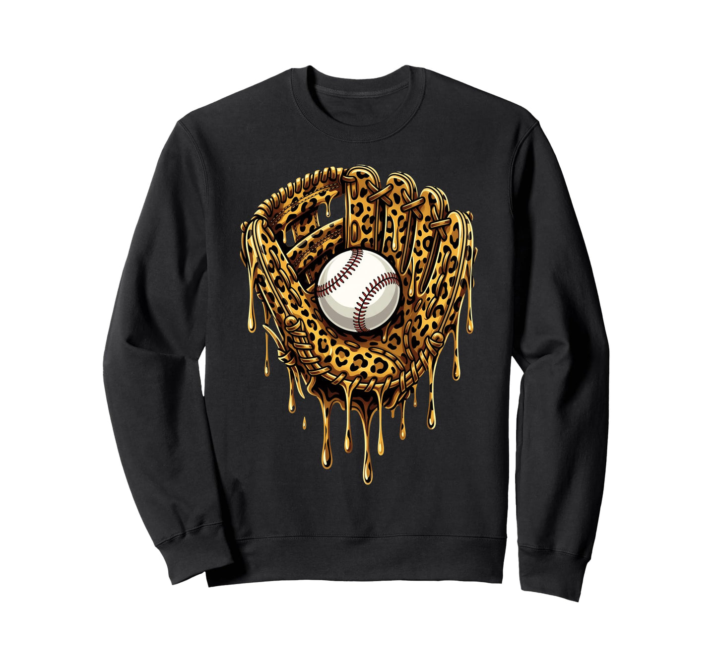 Drip Baseball Leopard Pattern Sweatshirt - Aesthetic Graphic Unisex - T-Shirt, Sweatshirt, Hoodie