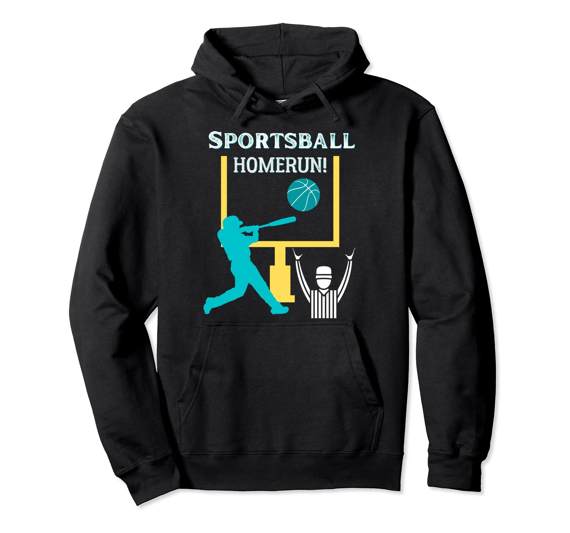 Sportsball Homerun Funny Football Hoodie - Unique Graphic for Adults - T-Shirt, Sweatshirt, Hoodie