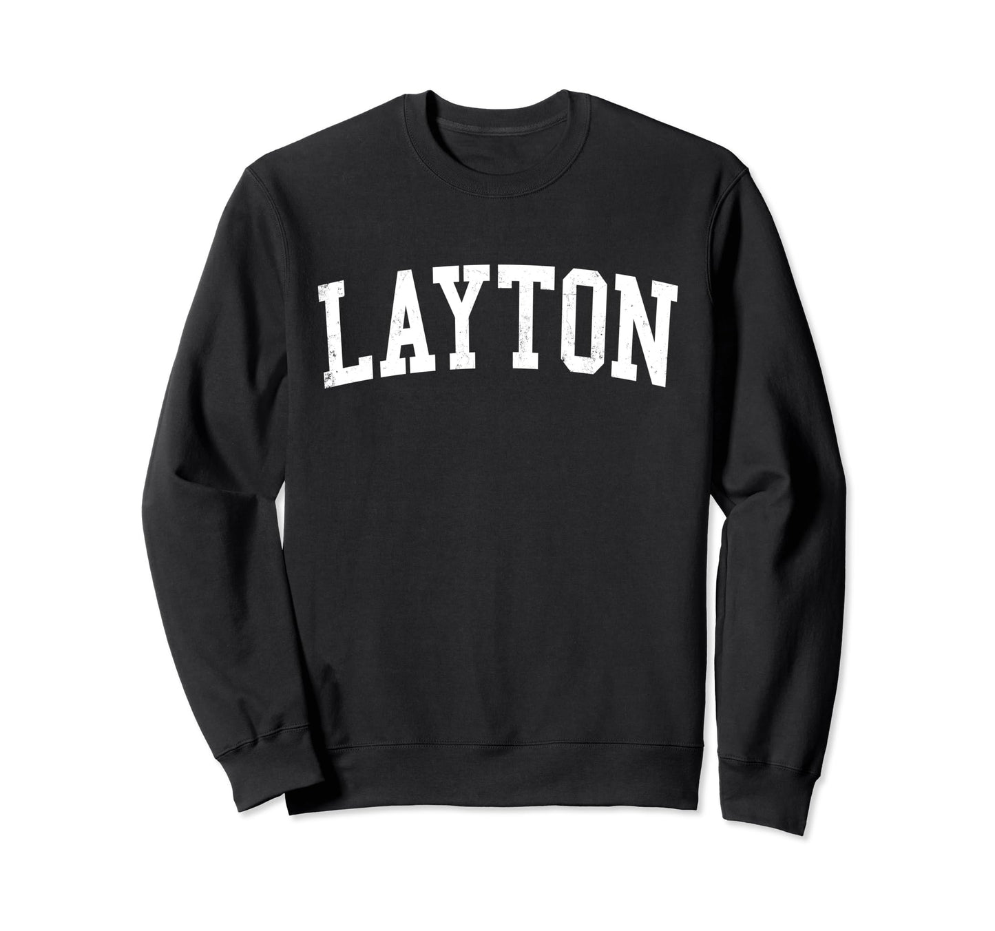 Layton Ut Distressed White Varsity Sweatshirt - Streetwear Style Men Women - T-Shirt, Sweatshirt, Hoodie