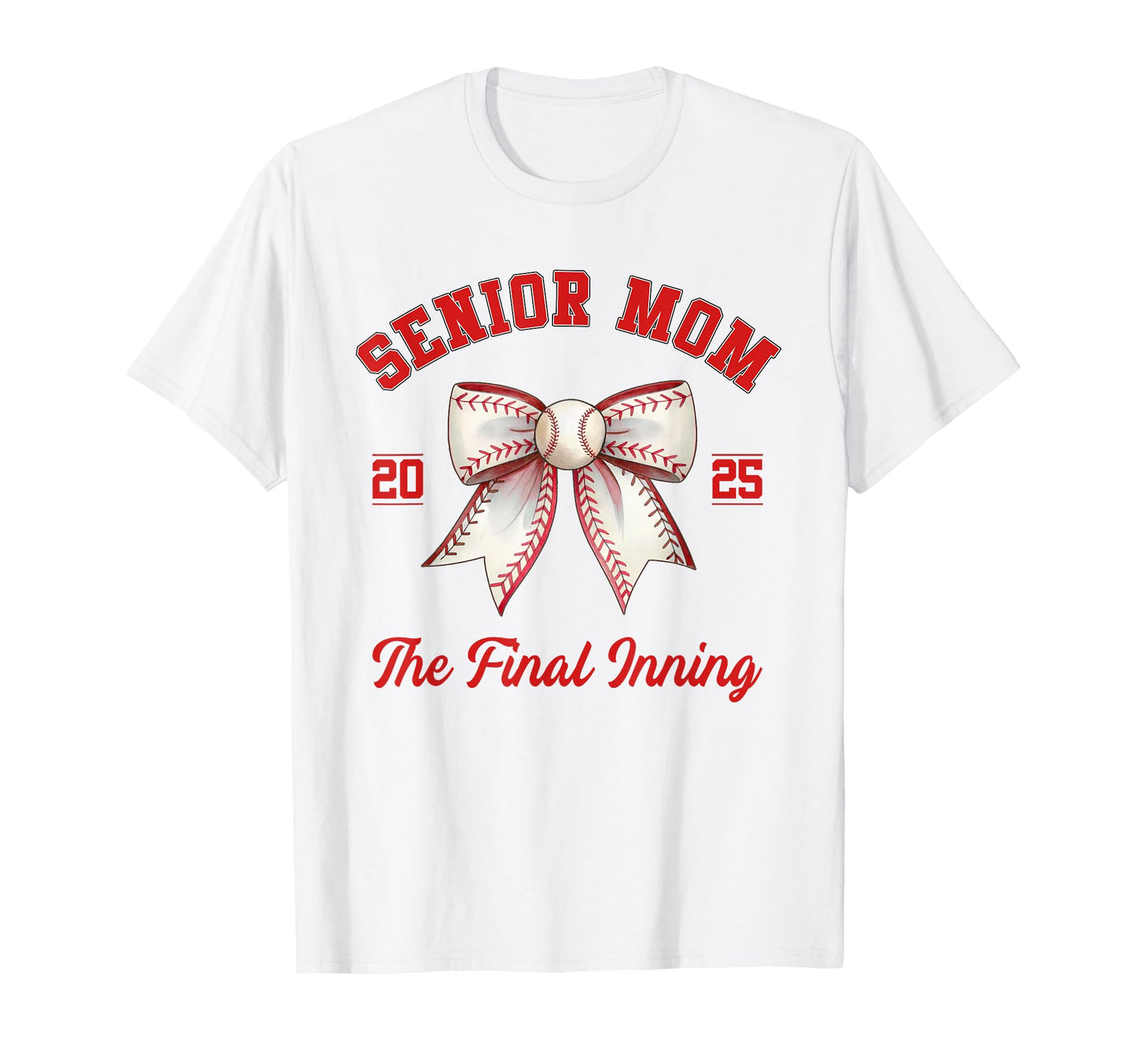 Baseball Senior Mom Coquette Bow Class T-Shirt - Graphic Print for Adults - T-Shirt, Sweatshirt, Hoodie