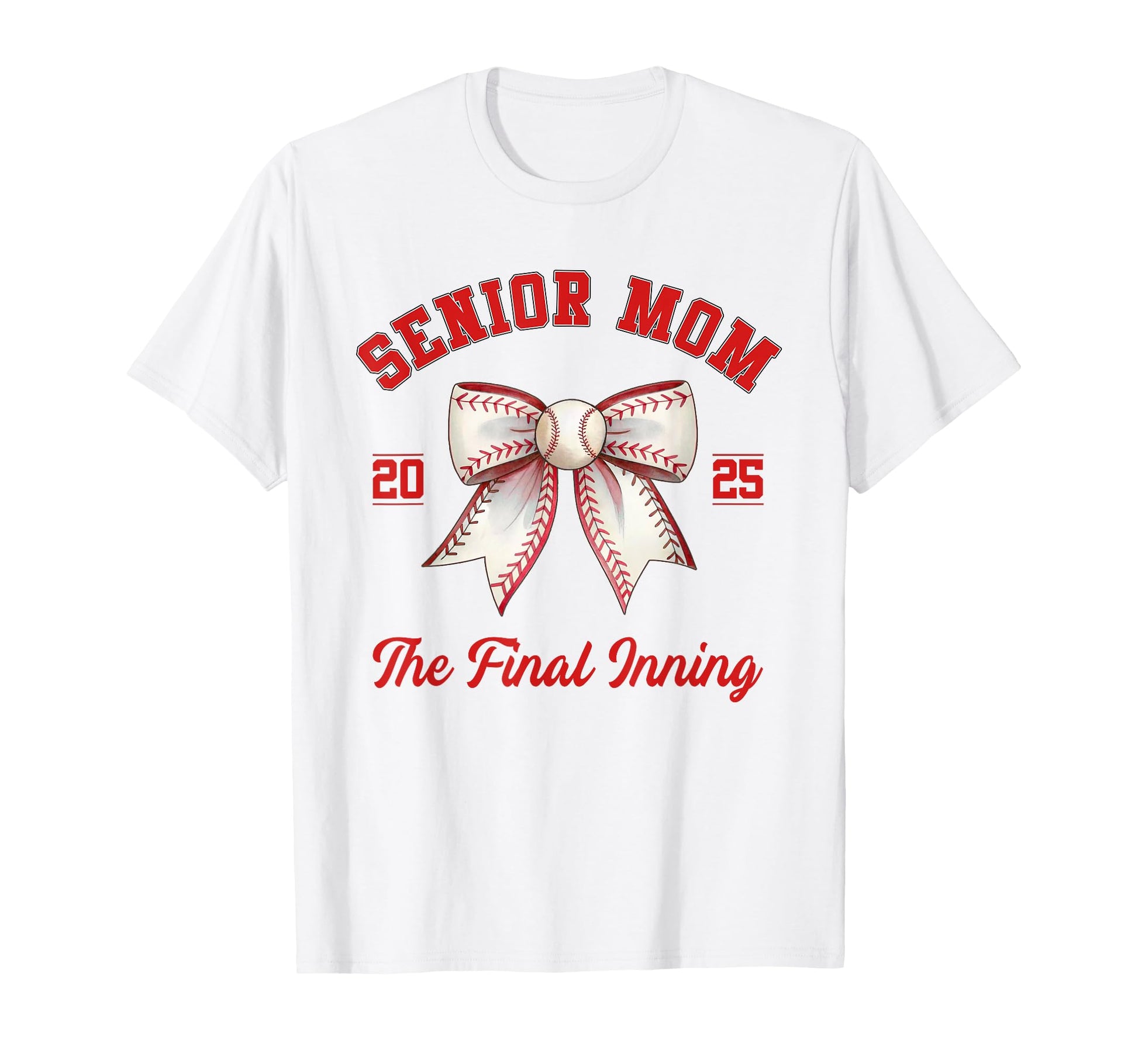 Baseball Senior Mom Coquette Bow Class T-Shirt - Graphic Print for Adults - T-Shirt, Sweatshirt, Hoodie