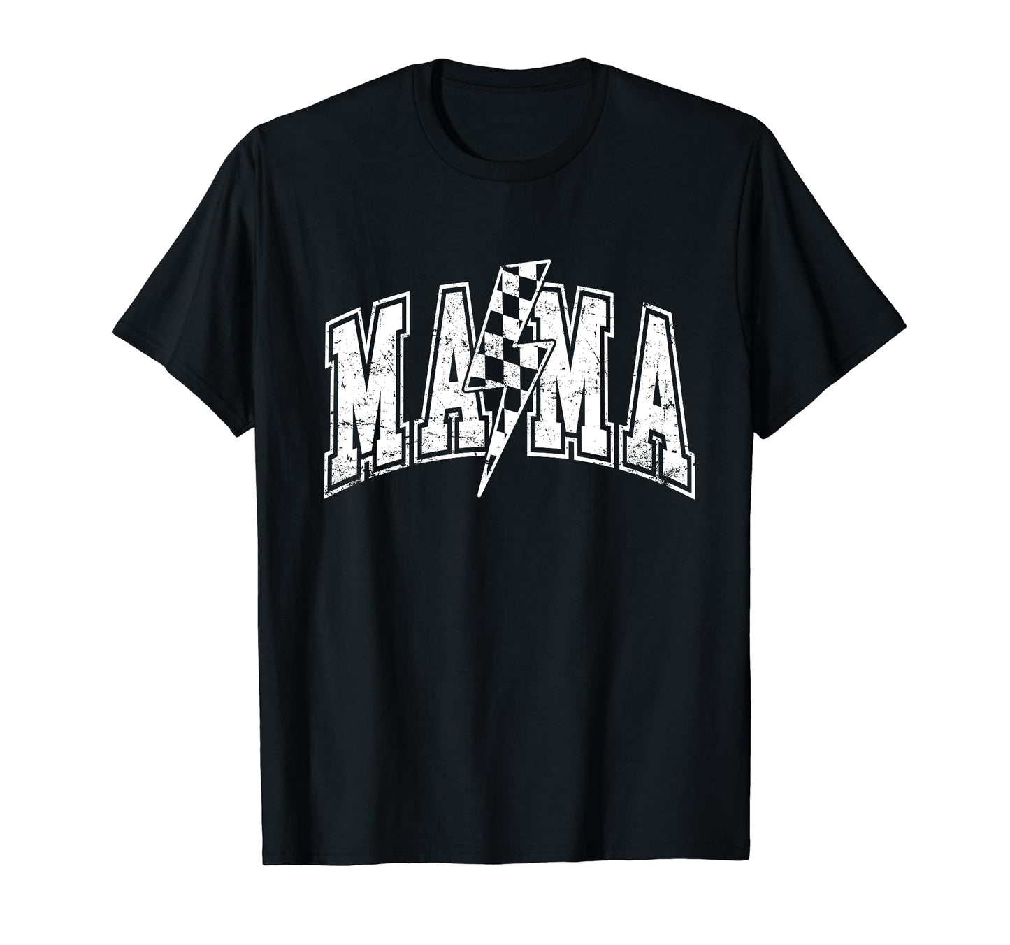 Mama Lightning Bolt Checkered Varsity T-Shirt - Custom Art Print Men Women - T-Shirt, Sweatshirt, Hoodie