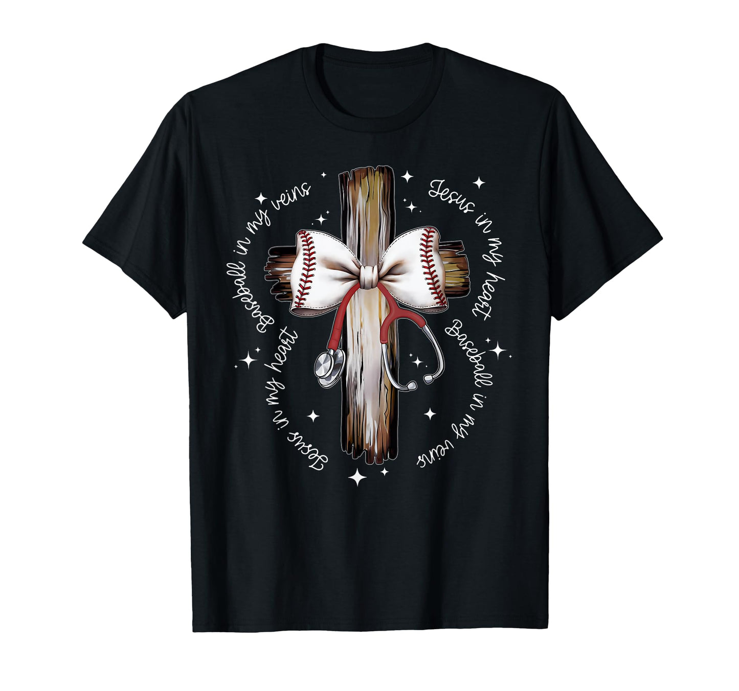 Christian Cross Baseball Coquette T-Shirt - Fun Novelty Design for Adults - T-Shirt, Sweatshirt, Hoodie