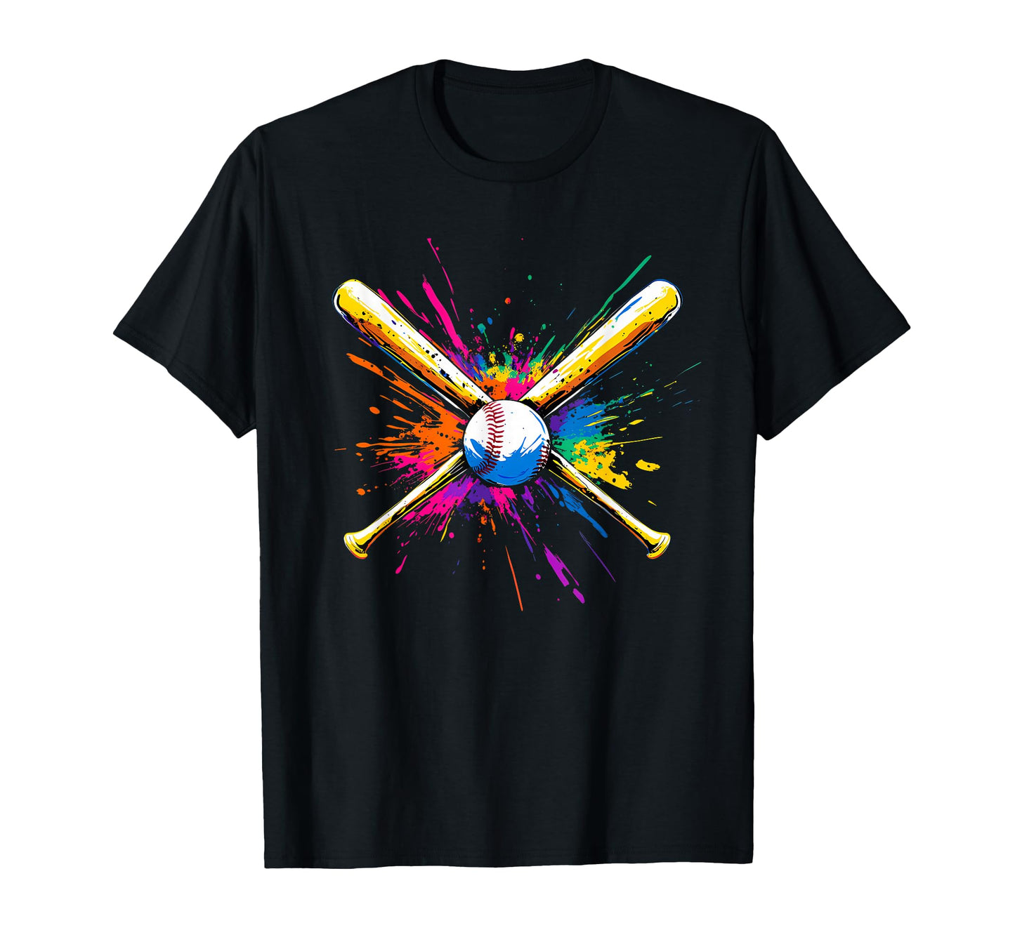 Colorful Baseball T-Shirt - Custom Art Print Men Women - T-Shirt, Sweatshirt, Hoodie