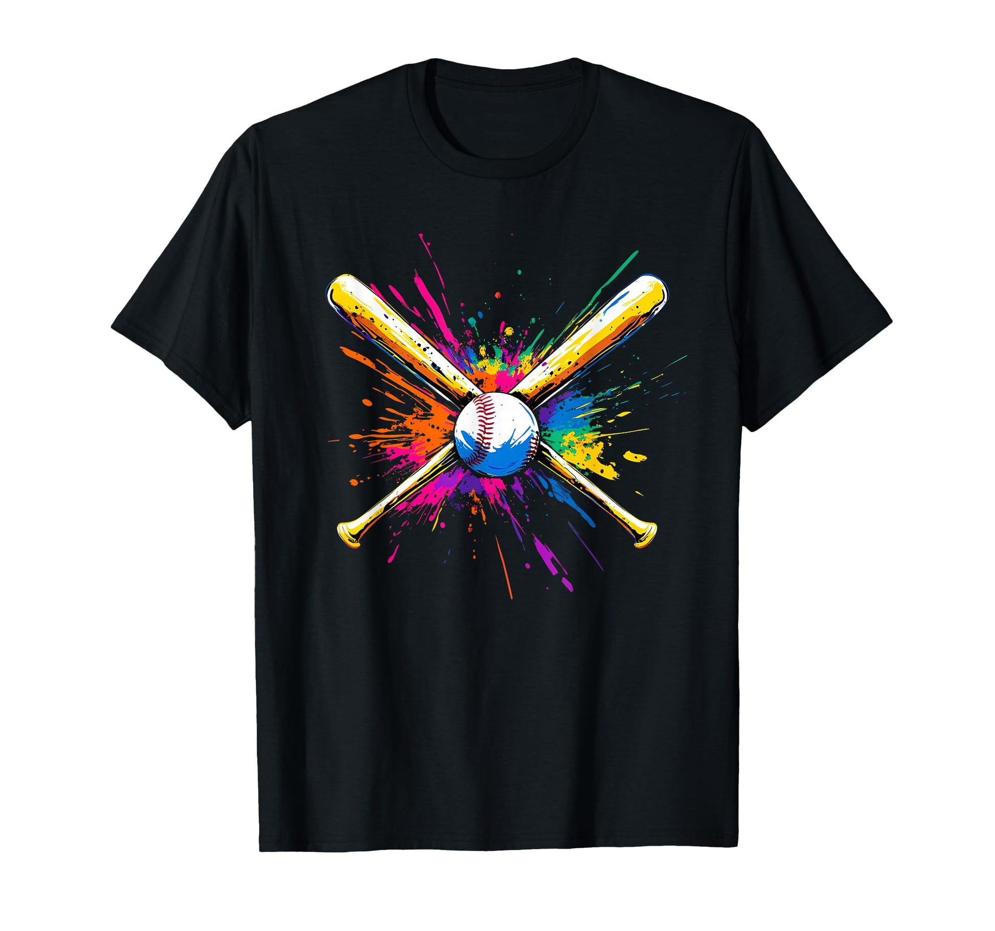 Colorful Baseball T-Shirt - Custom Art Print Men Women - T-Shirt, Sweatshirt, Hoodie
