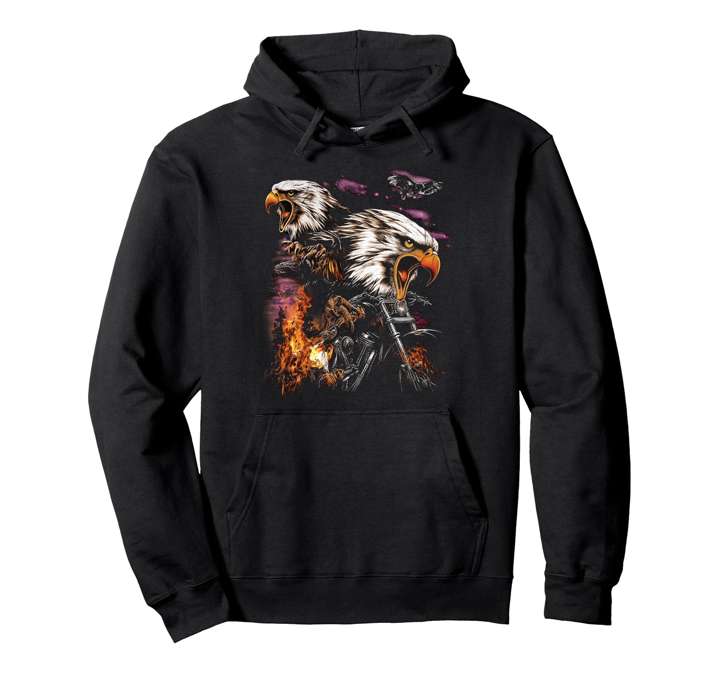 Chopper Motorcycle Biker Eagle Tattoo Hoodie - Unique Graphic for Adults - T-Shirt, Sweatshirt, Hoodie