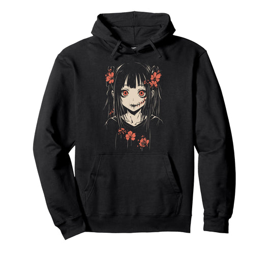 Anime Horror Aesthetic Soft Grunge Waifu Hoodie - Unique Graphic Men Women - T-Shirt, Sweatshirt, Hoodie