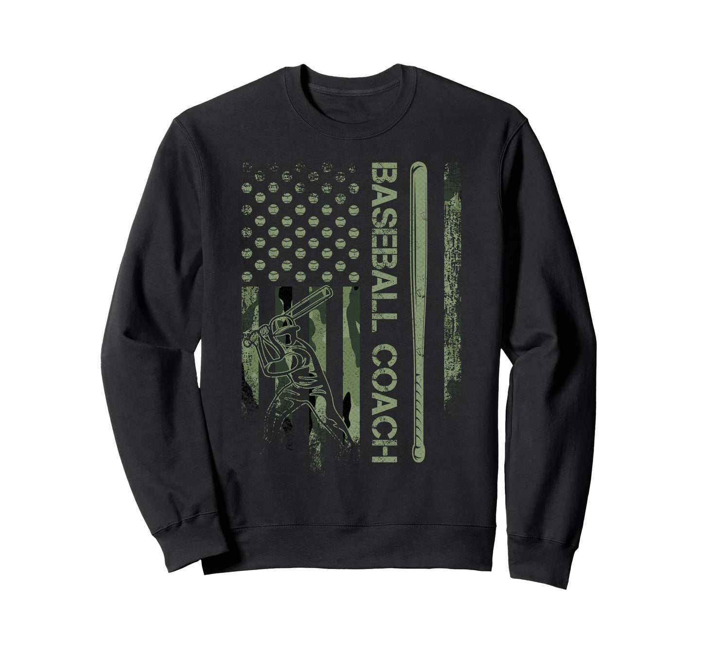 Usa Camouflage Baseball Coach Sweatshirt - Custom Art Print Men Women - T-Shirt, Sweatshirt, Hoodie