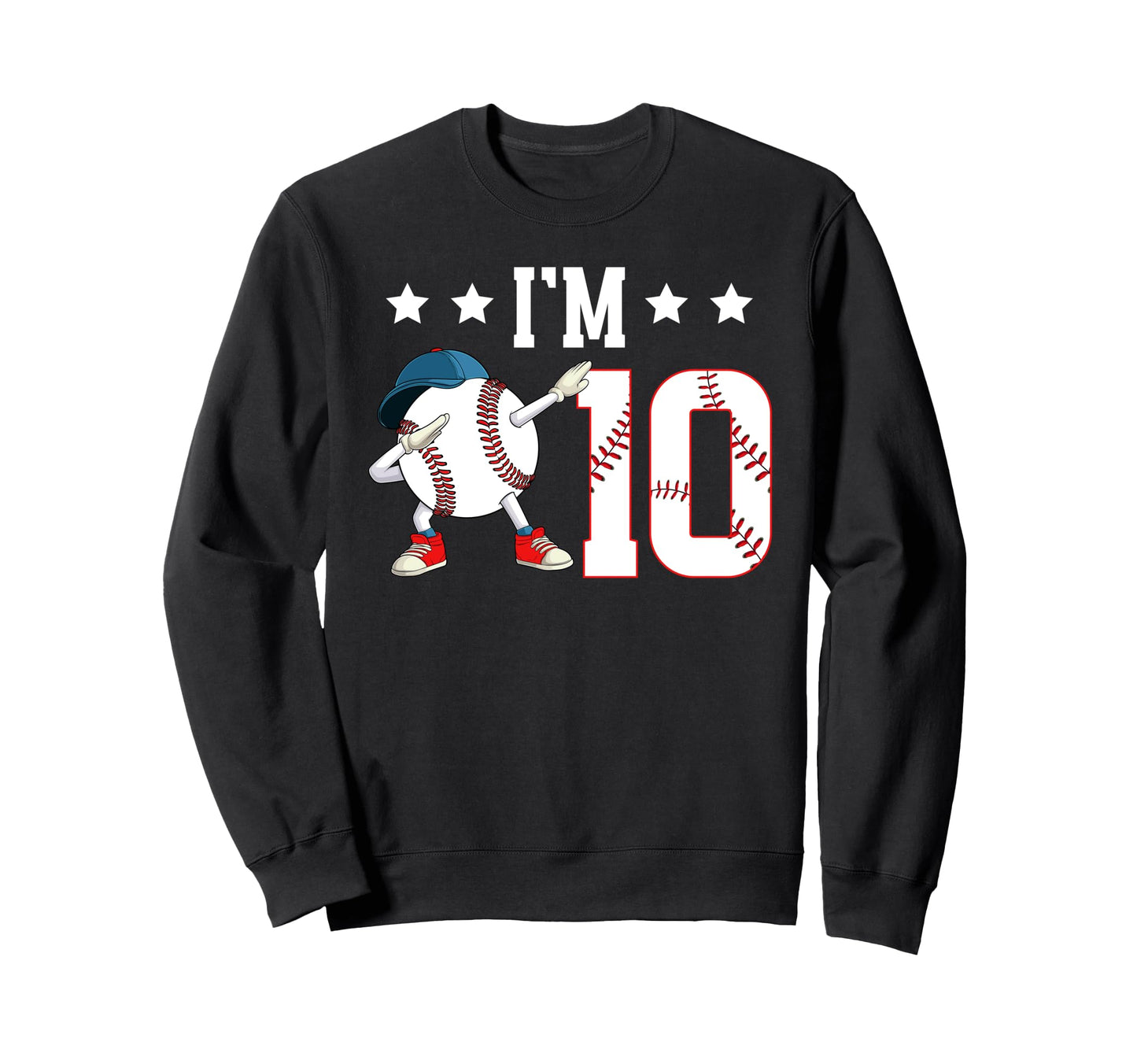 10Th Baseball Birthday Ten Year Old Sweatshirt - Unique Graphic Unisex - T-Shirt, Sweatshirt, Hoodie