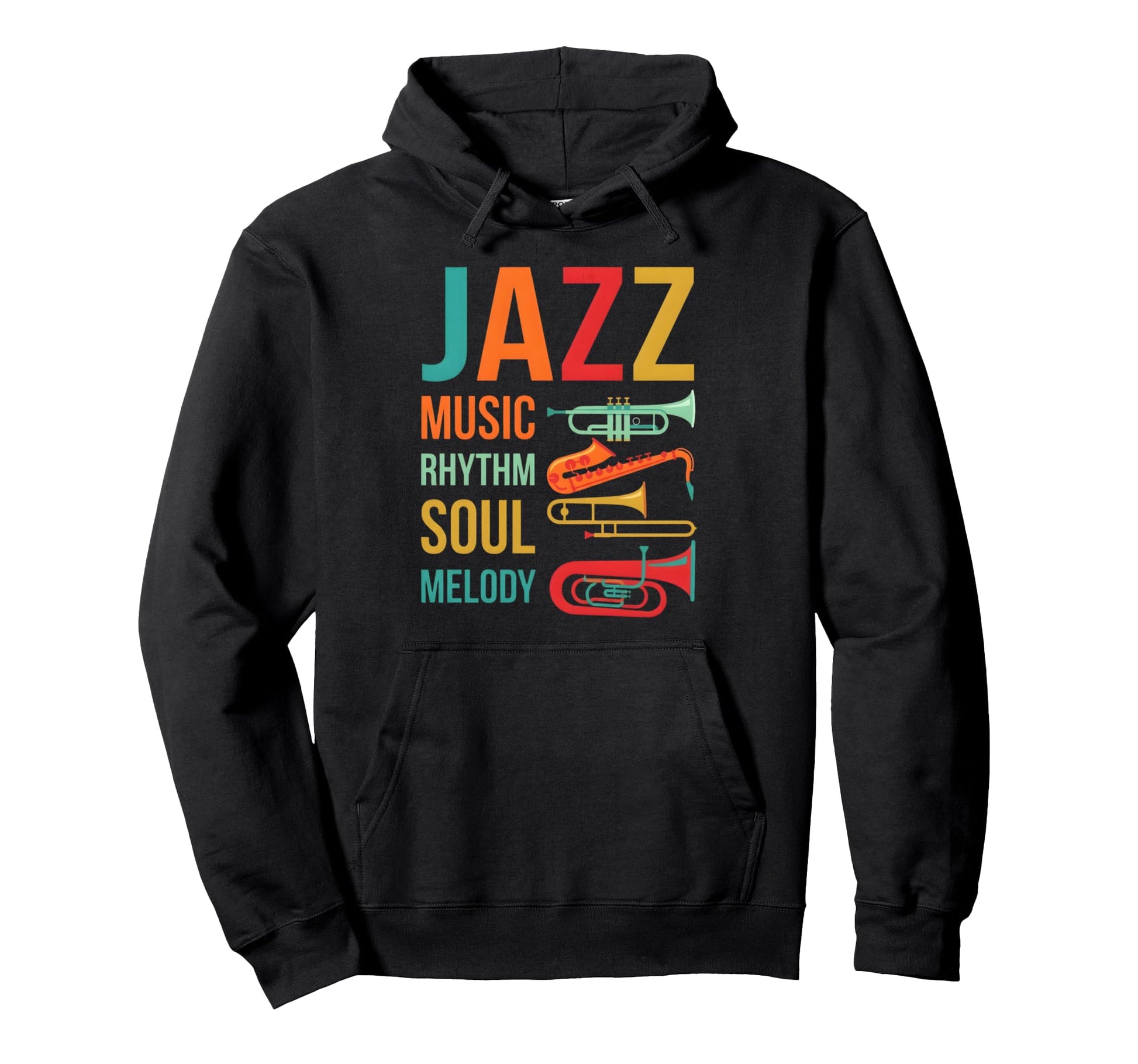 Jazz Music Rhythm Soul Melody Hoodie - Minimalist Print Men Women - T-Shirt, Sweatshirt, Hoodie