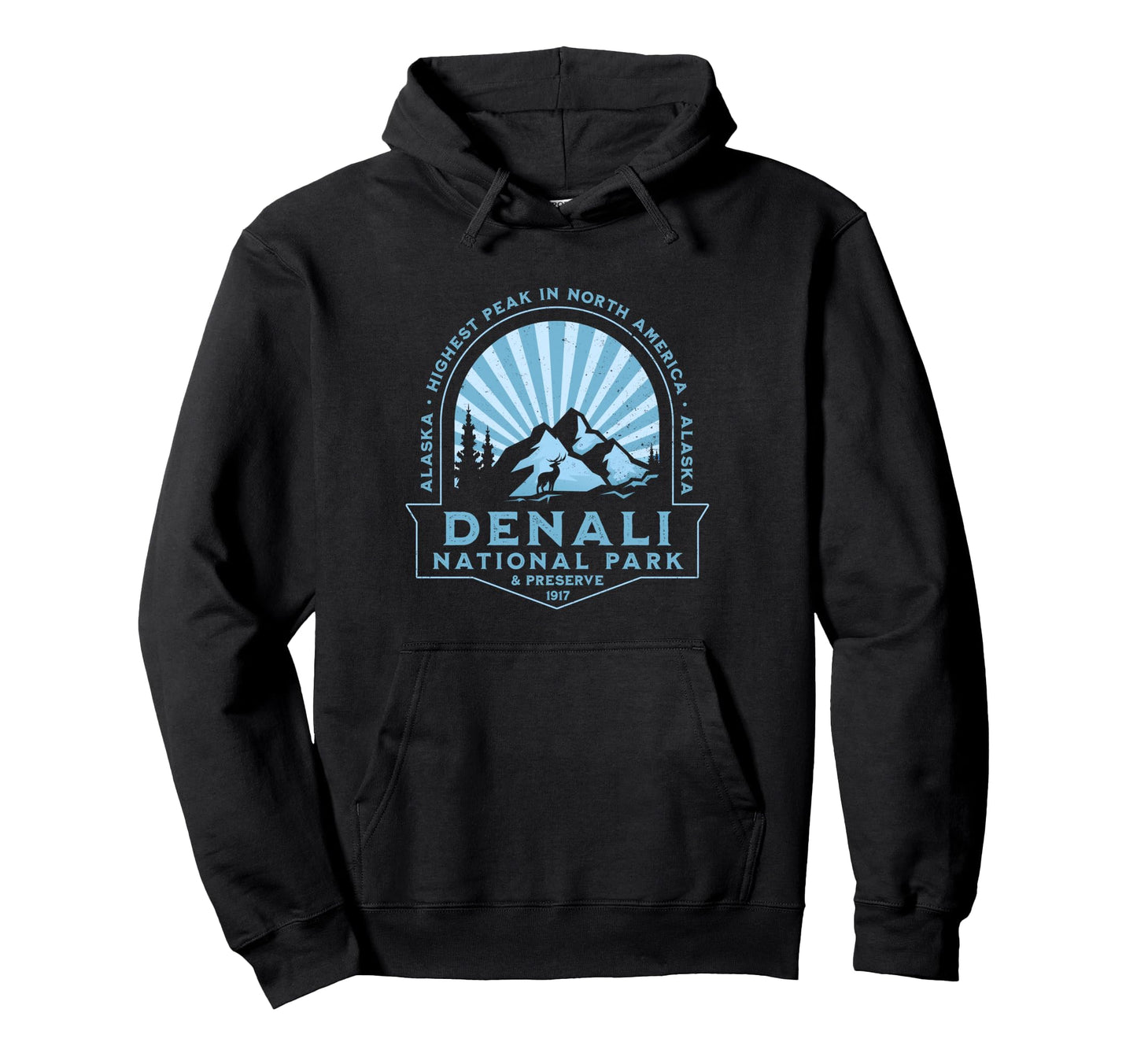 Denali National Park And Preserve Alaska Hoodie - Custom Art Print Unisex - T-Shirt, Sweatshirt, Hoodie