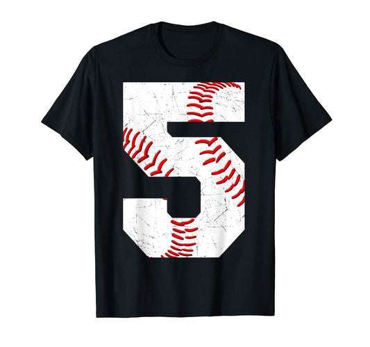 5 Birthday Baseball Theme Bday Party T-Shirt - Trendy Graphic Unisex - T-Shirt, Sweatshirt, Hoodie